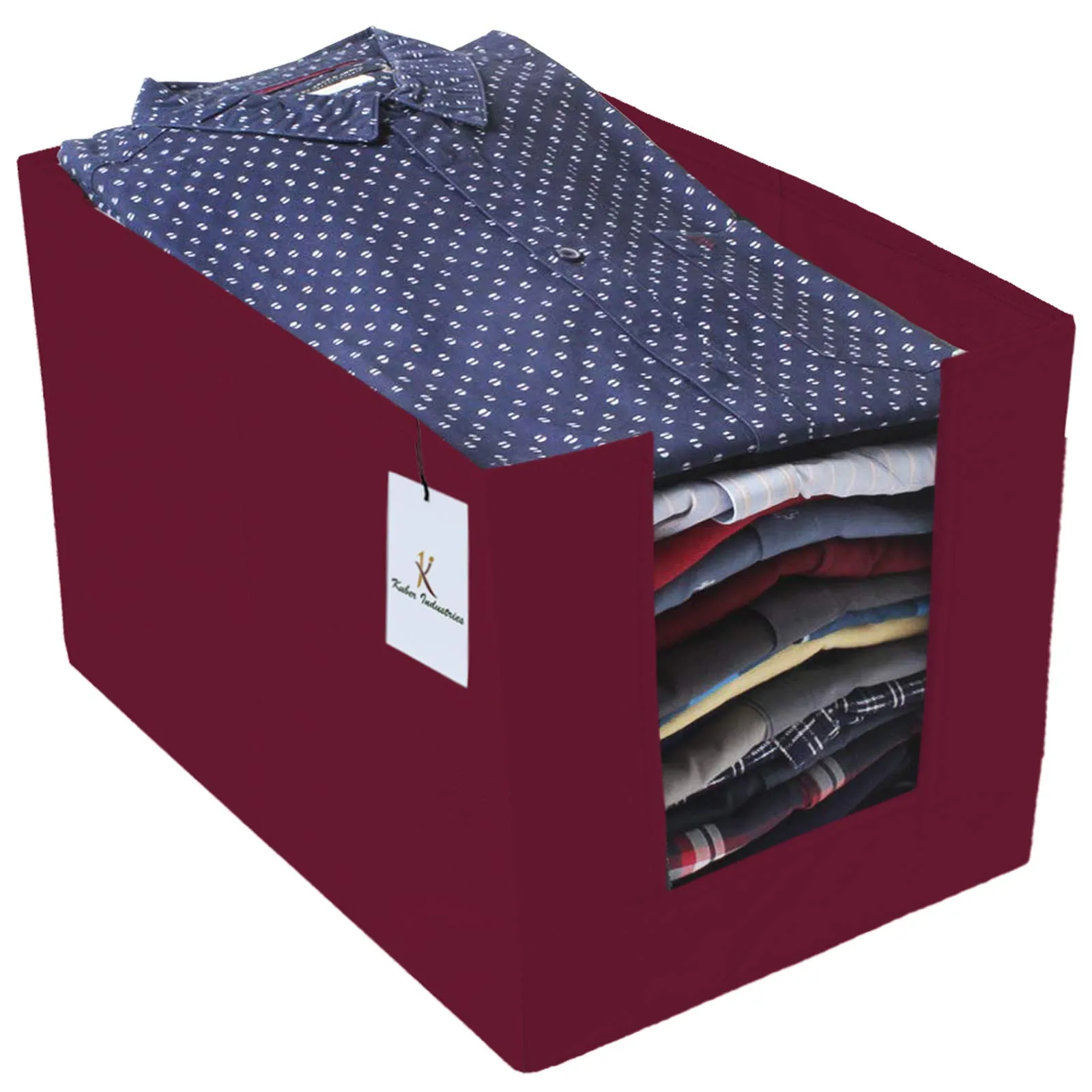 Kuber Industries 6 Piece Non Woven Shirt Stacker Wardrobe Organizer Set, Maroon-CTLTC31844