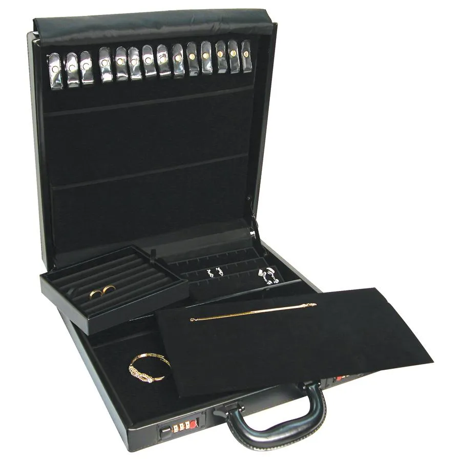 Large Jewelry Attache Combination Case - 14 7/8" x 14 7/8" x 3 1/2"H