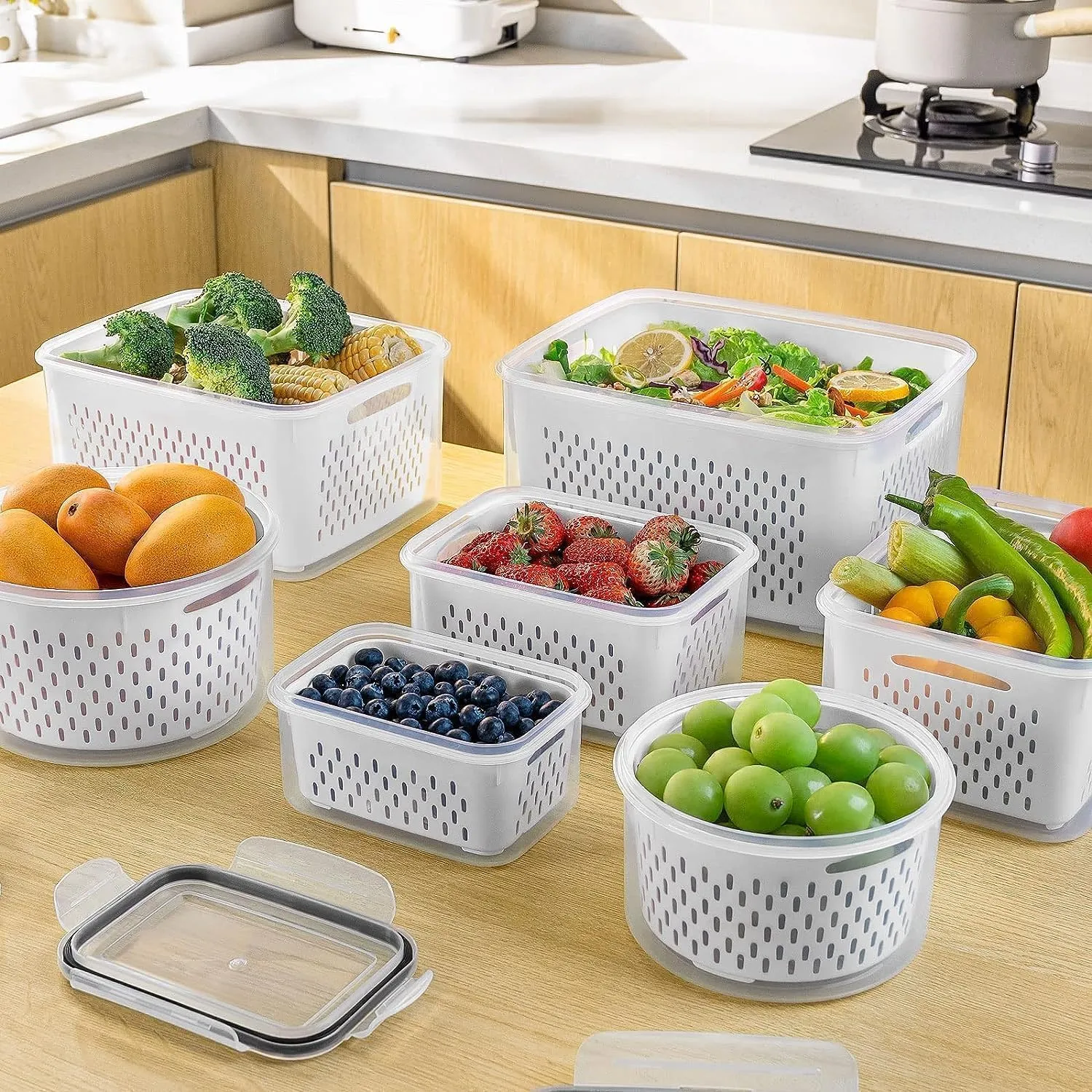 Leakproof Fruit Storage Containers for Fresh Produce