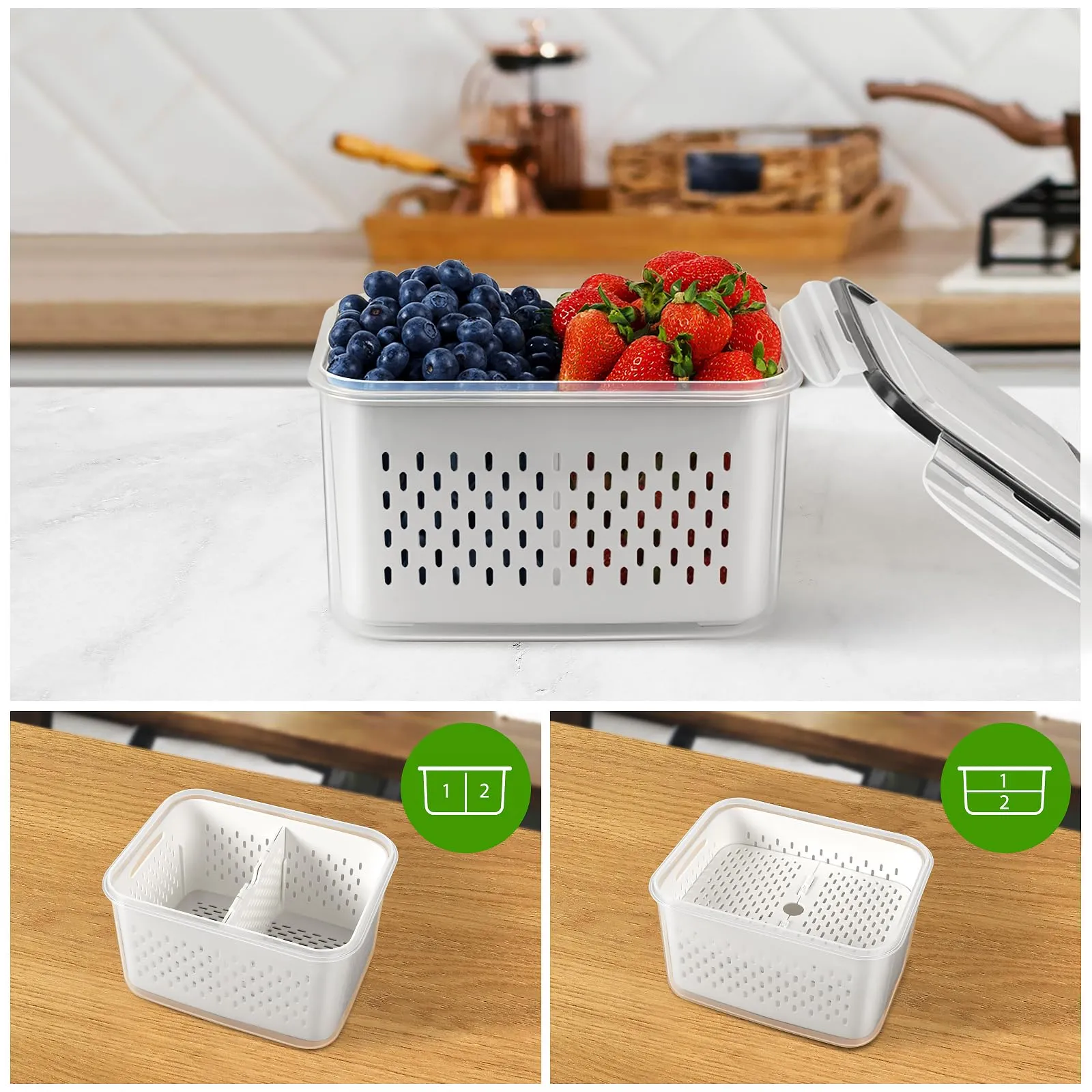 Leakproof Fruit Storage Containers for Fresh Produce
