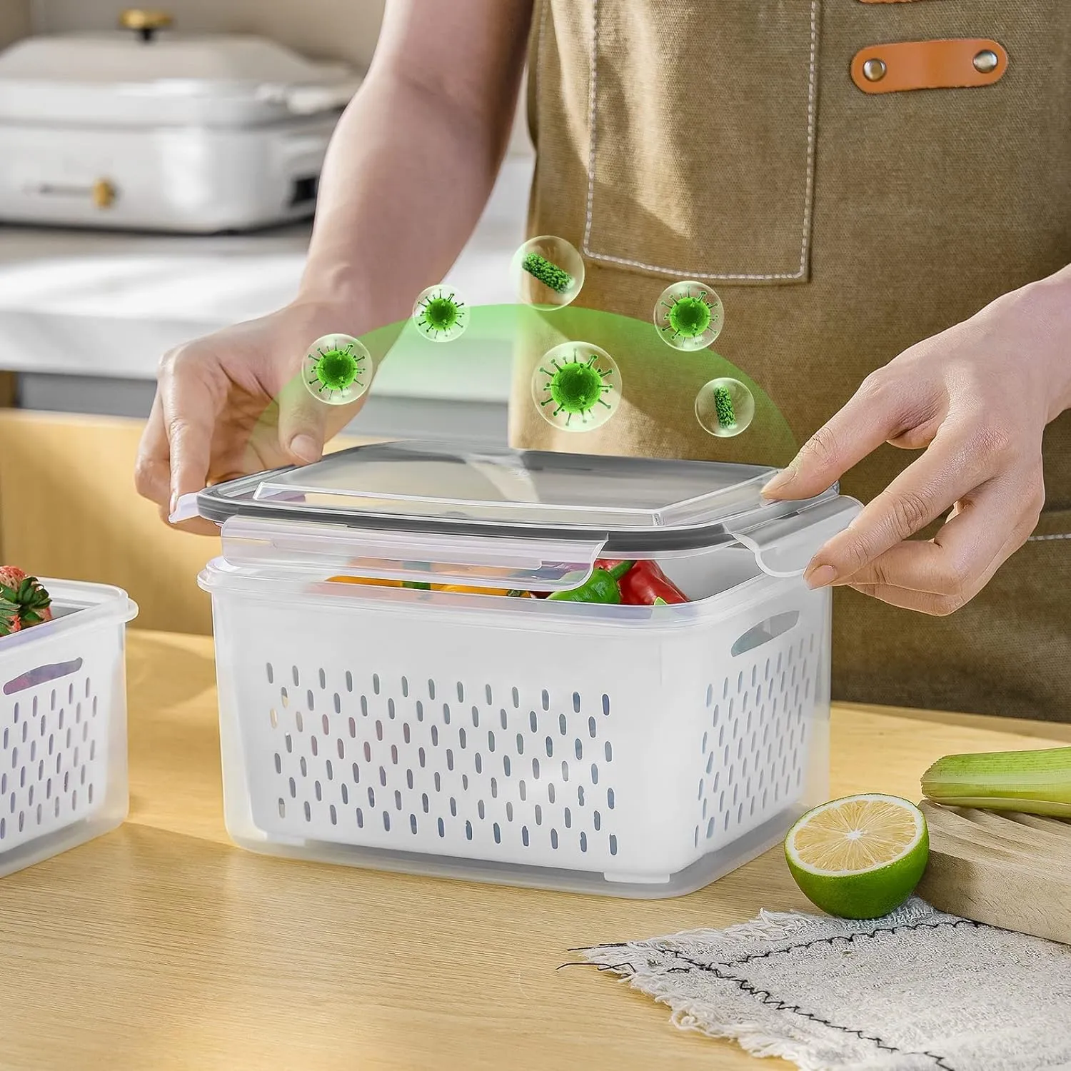 Leakproof Fruit Storage Containers for Fresh Produce