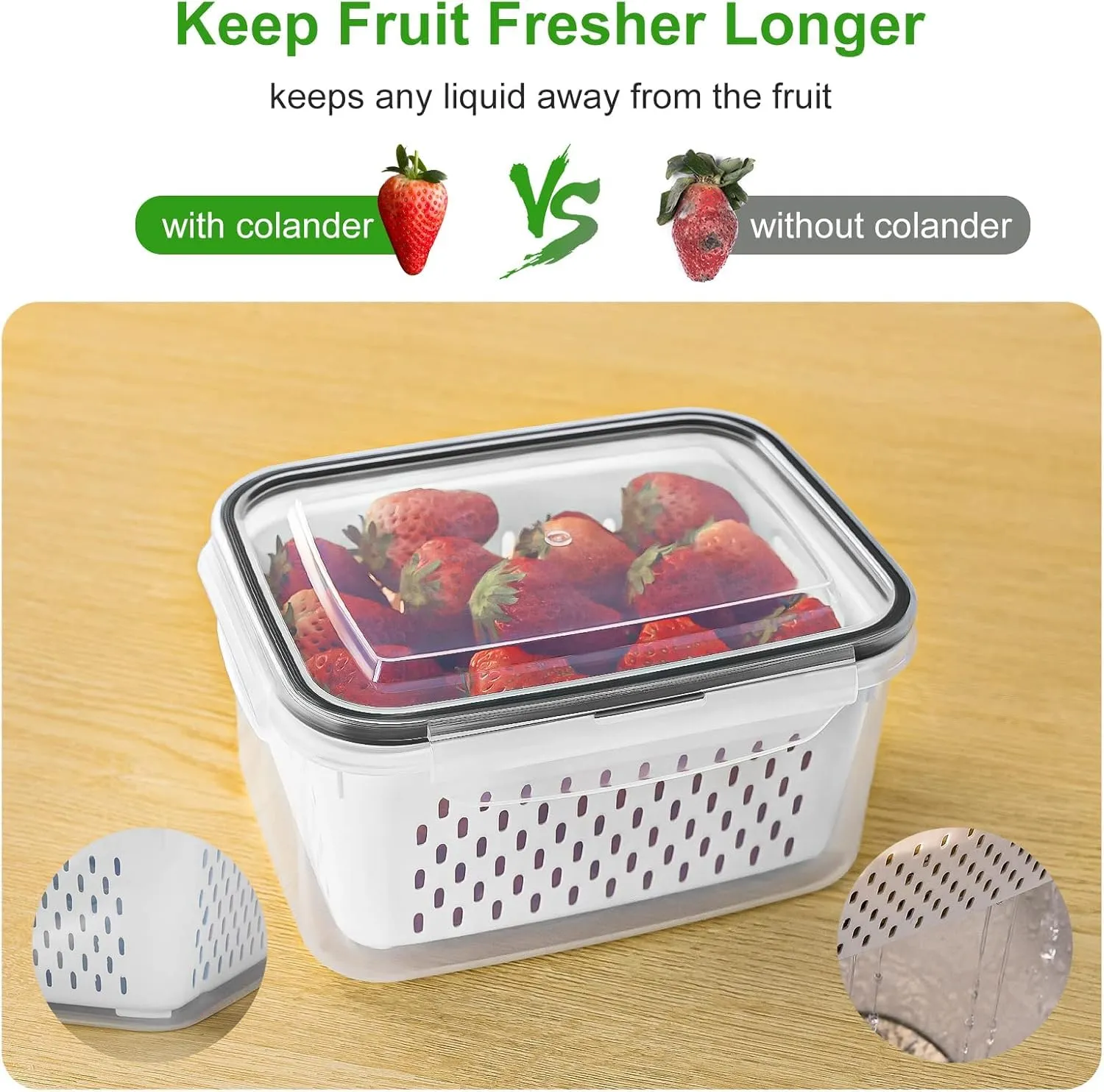Leakproof Fruit Storage Containers for Fresh Produce