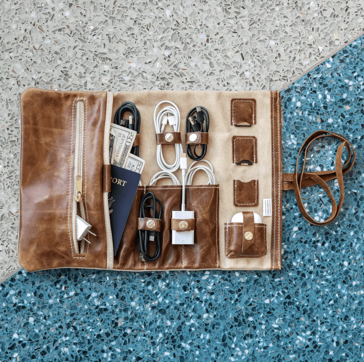 Leather And Canvas Tech Wallet