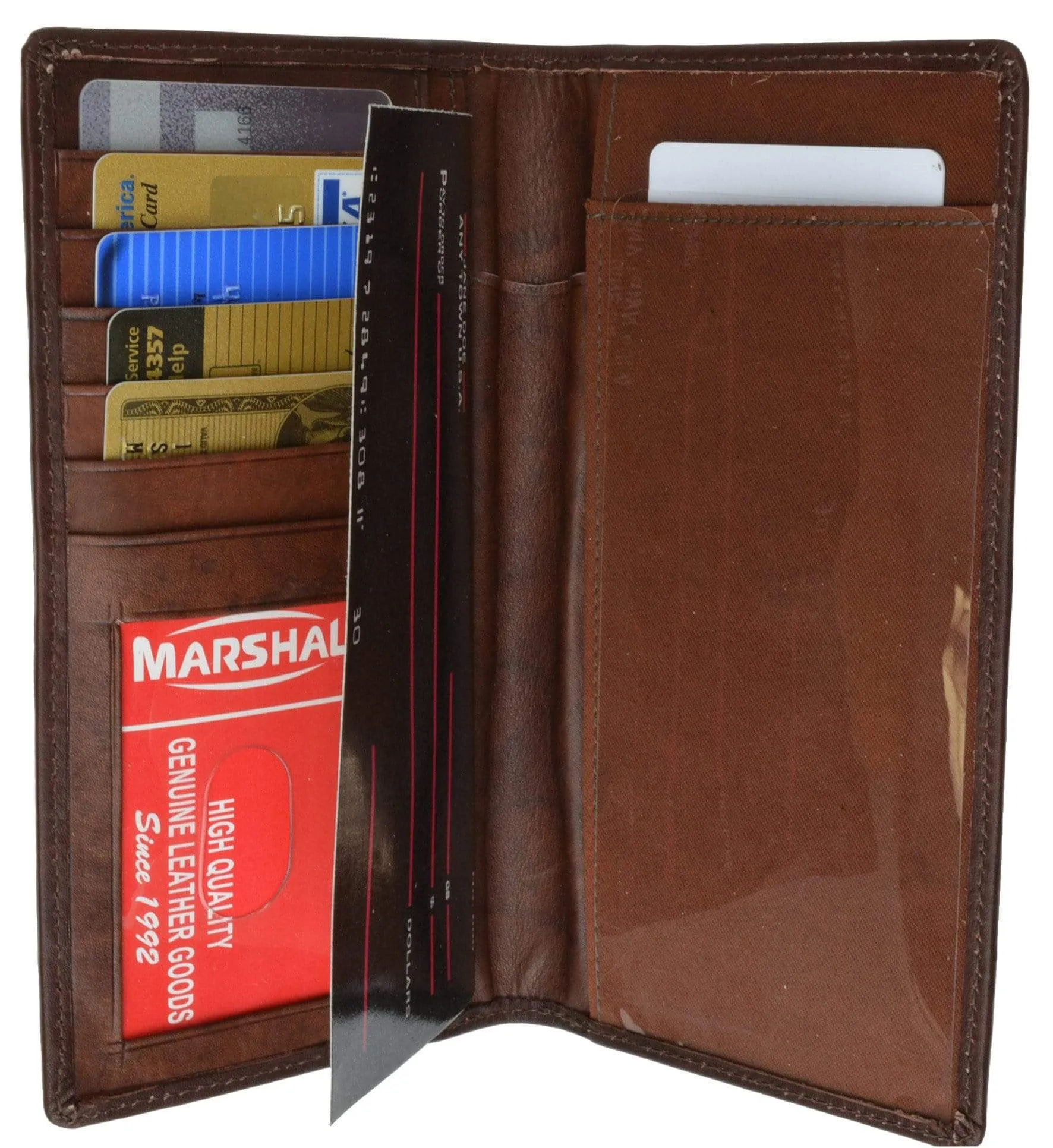 Leather Checkbook Holder Credit Card ID Organizer 953 CF (C)