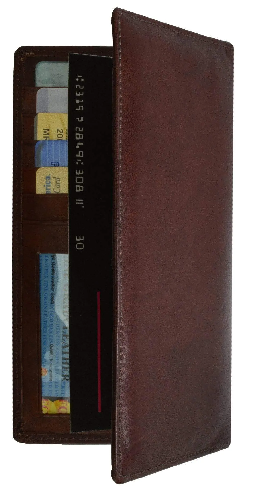 Leather Checkbook Holder Credit Card ID Organizer 953 CF (C)