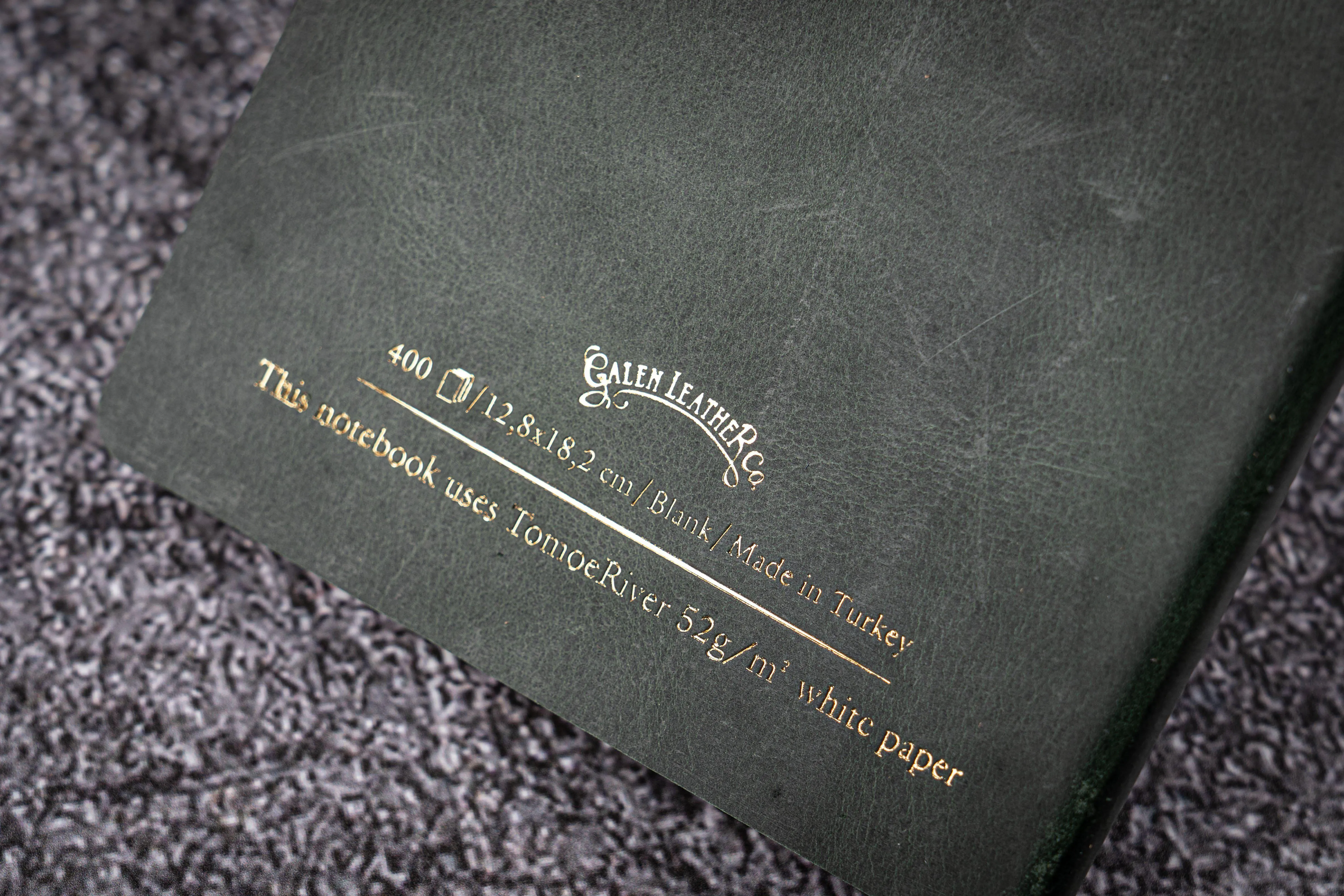 Leather Notebook B6 - Tomoe River Paper - Crazy Horse Forest Green
