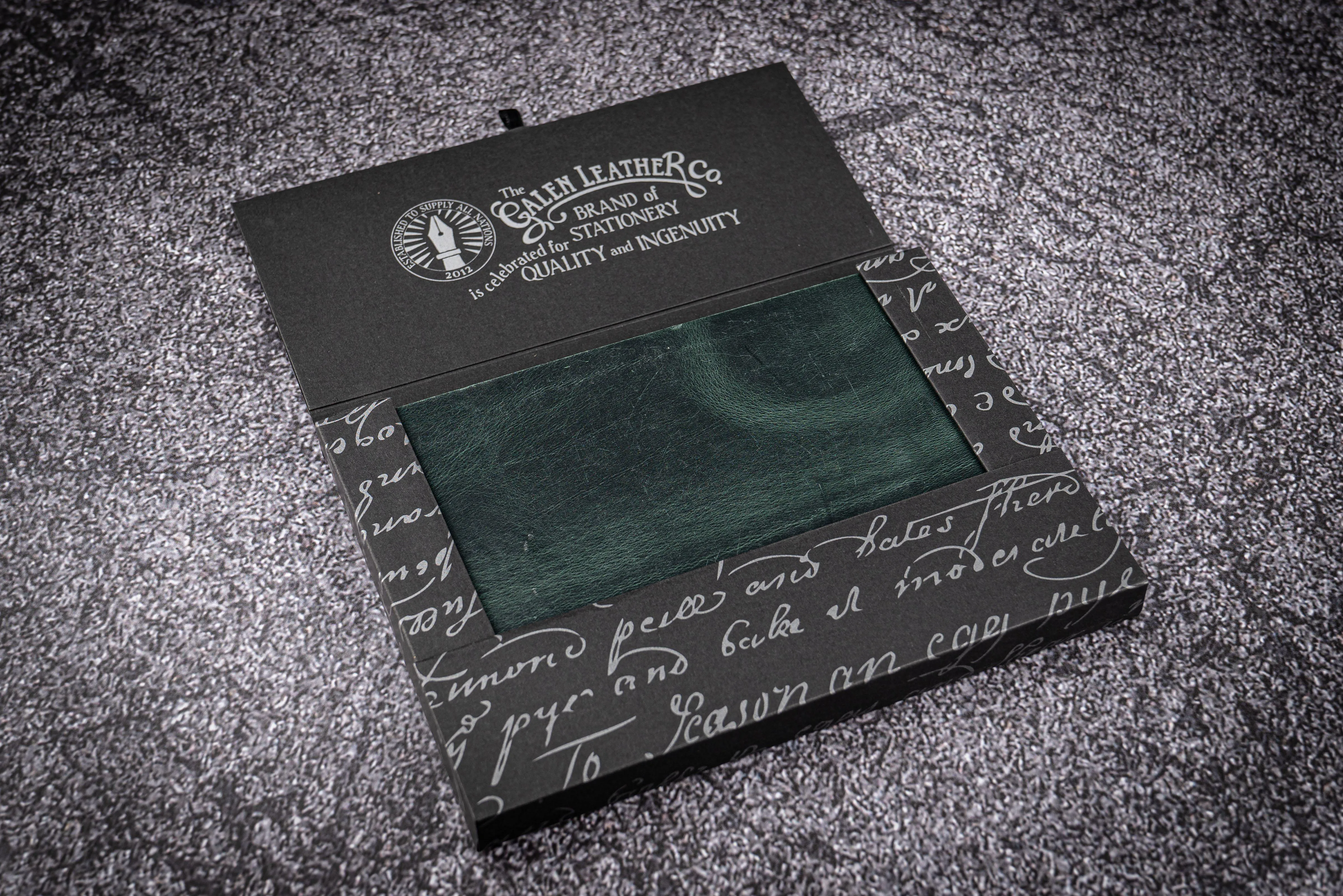 Leather Notebook - Tomoe River Paper - A6 - Crazy Horse Forest Green