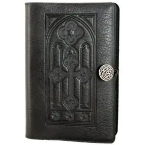 Leather Refillable Journal Notebook, Stained Glass