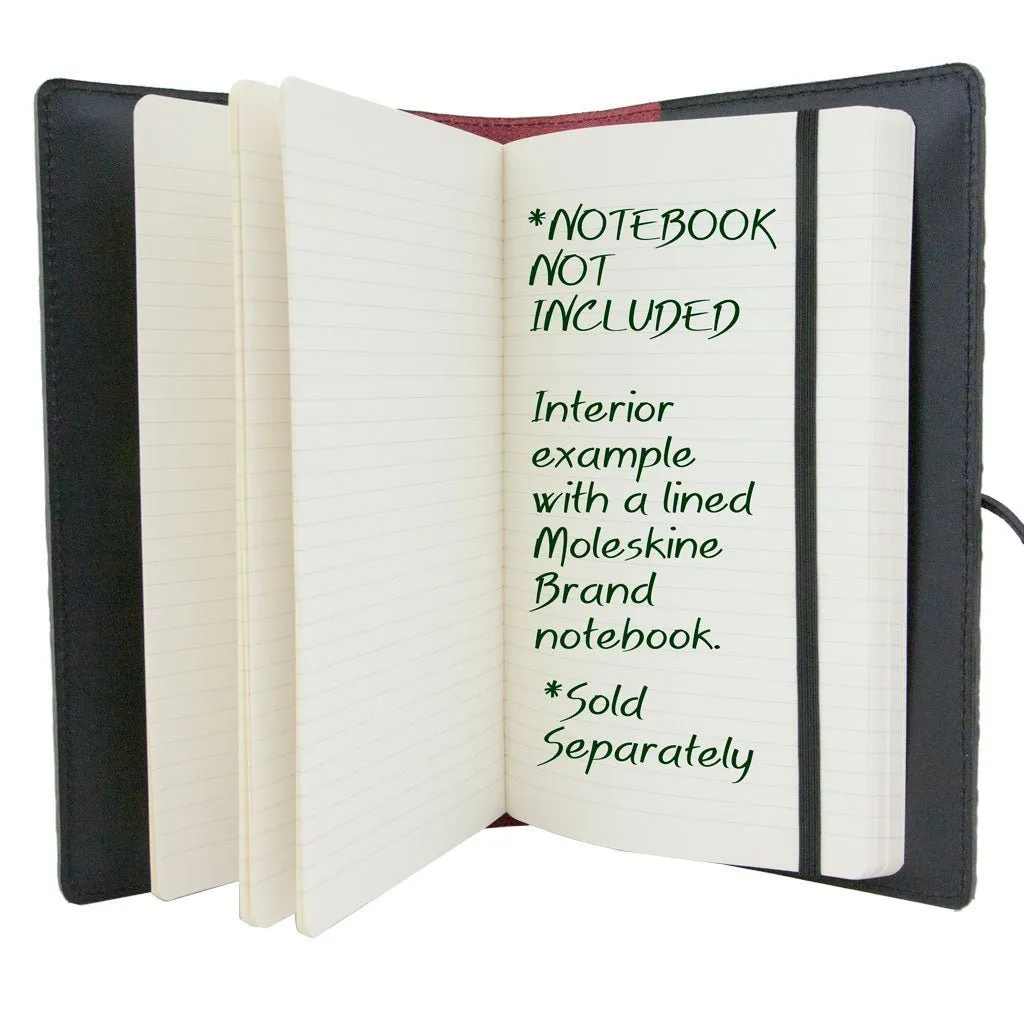 Leather Refillable Journal Notebook, William Morris Tulips