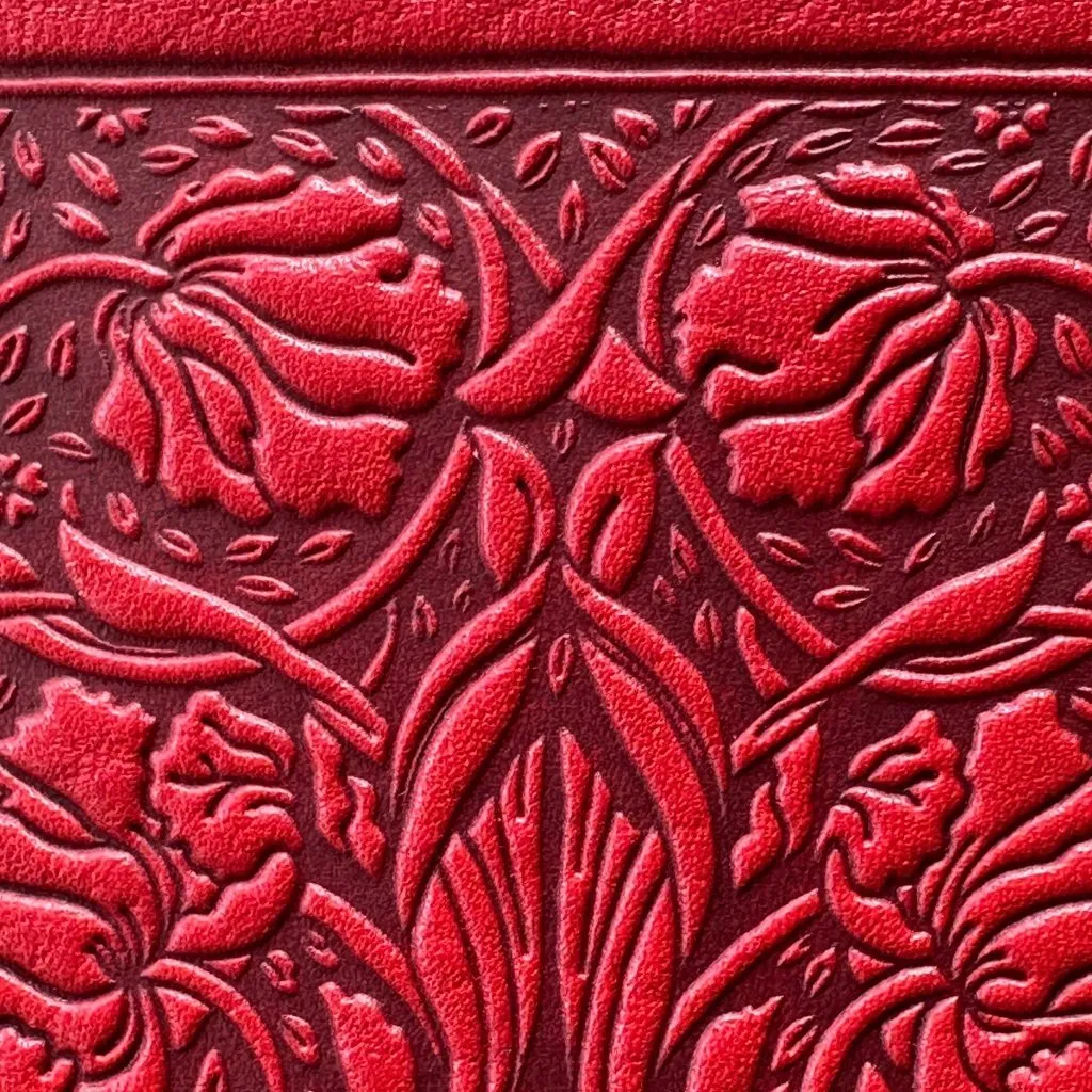 Leather Refillable Journal Notebook, William Morris Tulips