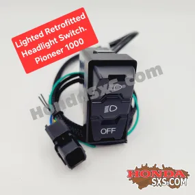 Lighted Headlight Switch Retrofit for Honda Pioneer 1000 - Plug-n-Play