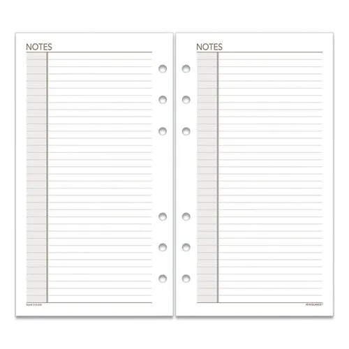 Lined Notes Pages For Planners/organizers, 6.75 X 3.75, White Sheets, Undated