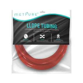LLDPE 1/4" OD Tube 25 ft Roll in Metpure Retail Bag. Certified by NSF. For Reverse Osmosis De-ionized Water Filtration Systems, Refrigerators, and Other Appliances. Red Color