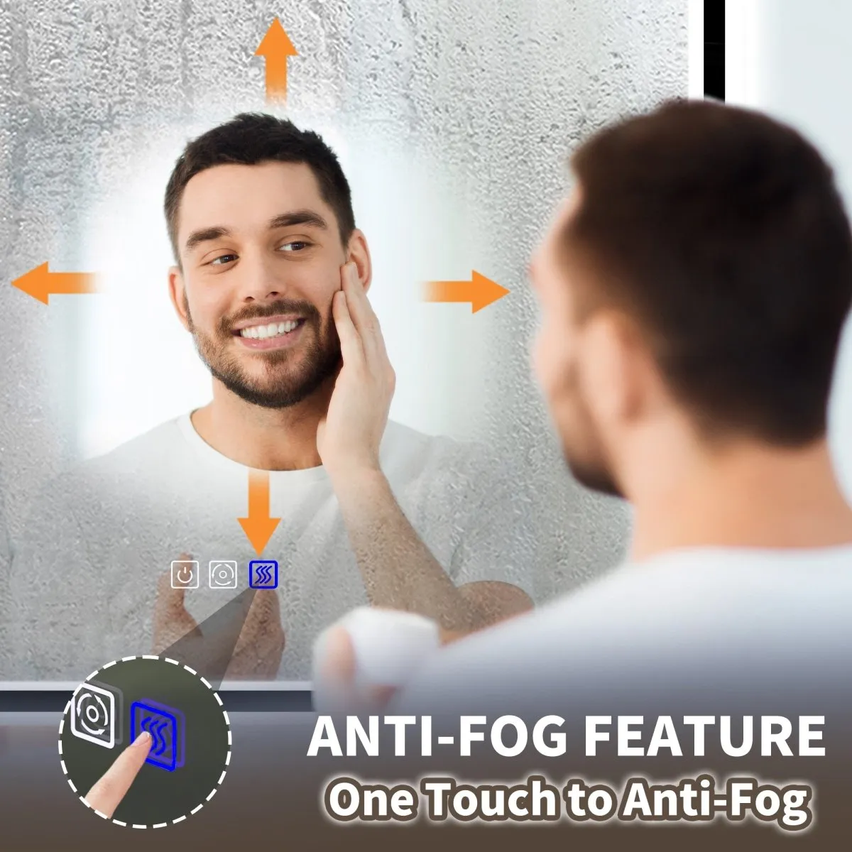 Lumina 36" W x 36" H LED Lighted Bathroom Mirror,High Illuminate, Inner & Outer Lighting,Anti-Fog, Dimmable,Black Frame with Rounded Corners