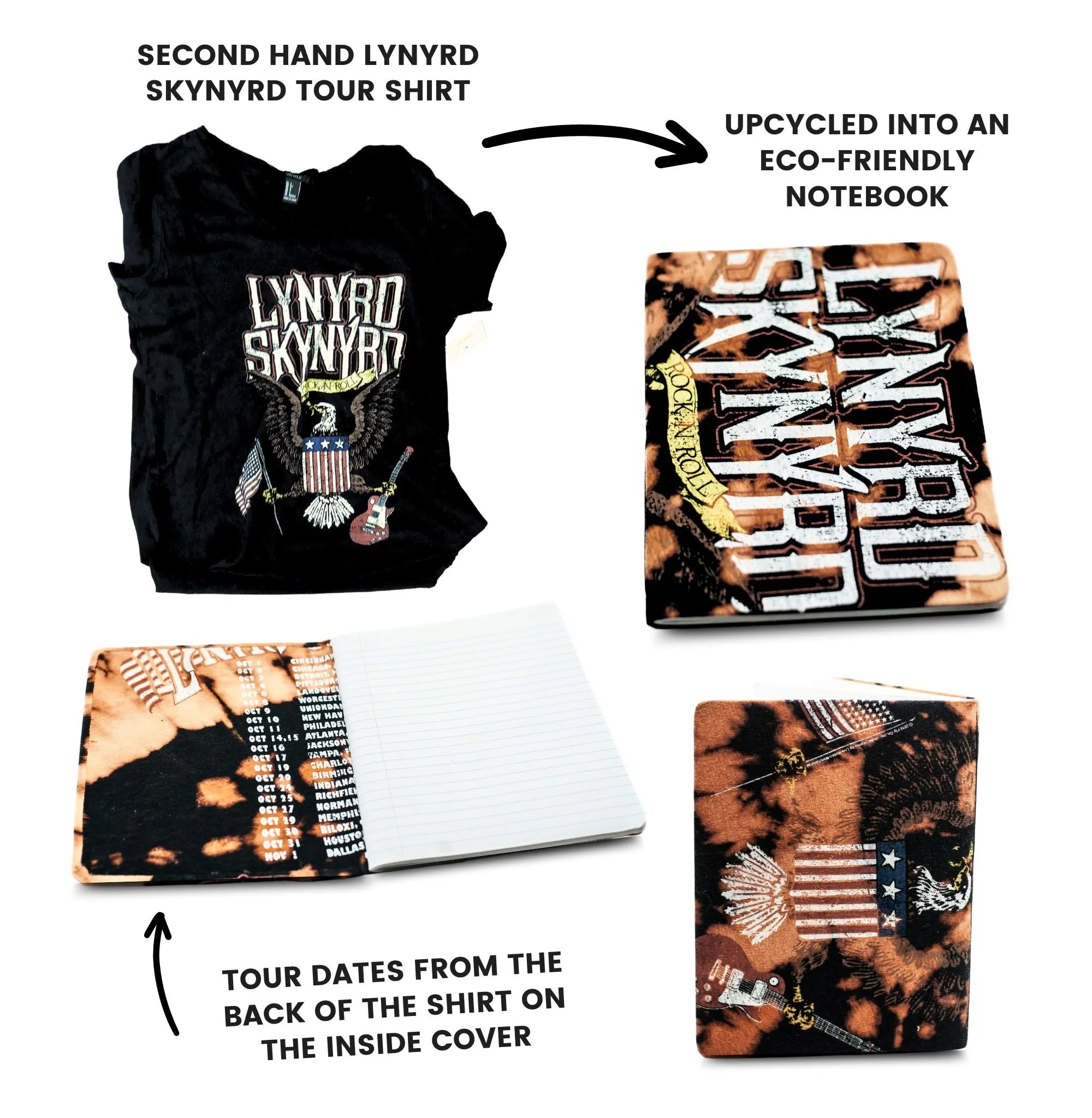 Lynyrd Skynyrd Upcycled Notebook