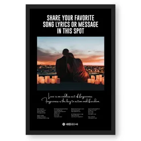 Lyrics Art Spotify Picture Frame - Black BG