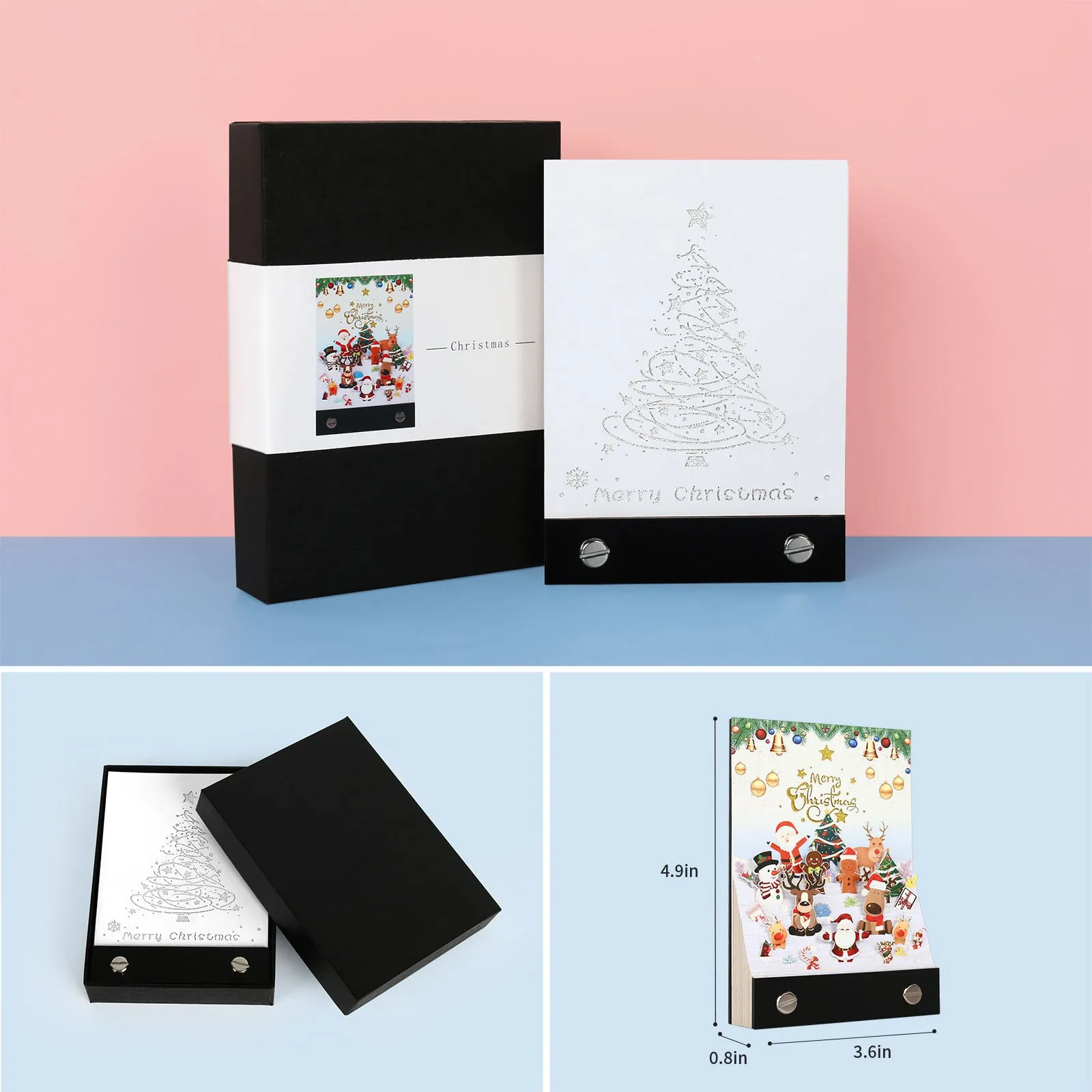 Merry Christmas 3D Note Pad - Desk Decor Creative Memo Pad - Holiday Gifts Christmas Gifts Omoshiroi Block