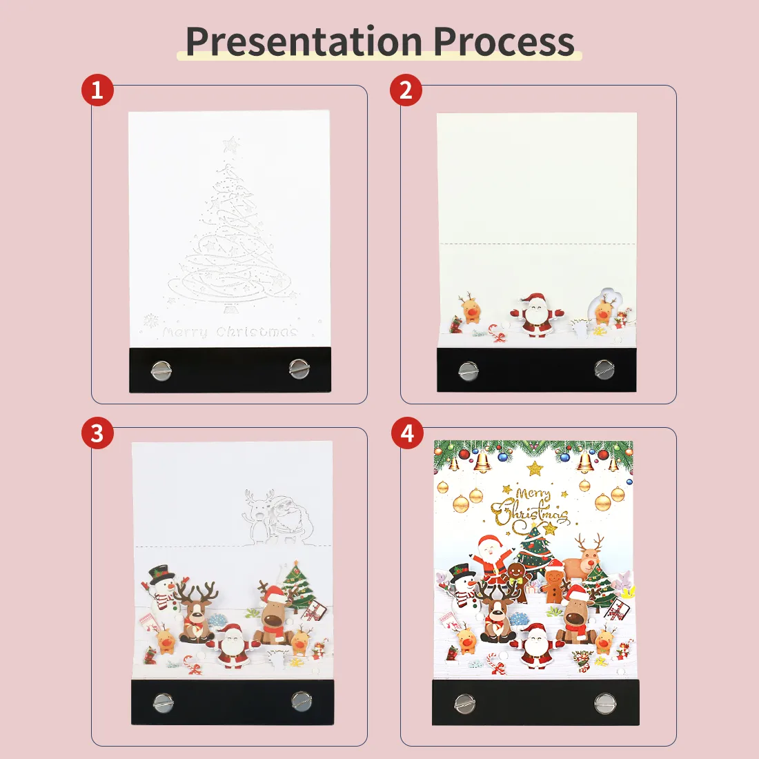 Merry Christmas 3D Note Pad - Desk Decor Creative Memo Pad - Holiday Gifts Christmas Gifts Omoshiroi Block