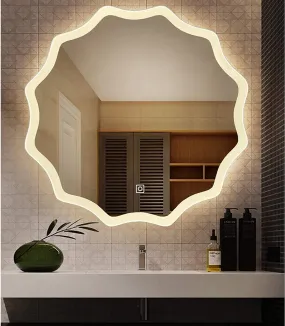 Mirrify Framed Star Wall Mounted Led Mirror with Light | Touch Sensor Bathroom Mirror with 3 Light Mode (24 x 24 Inches)