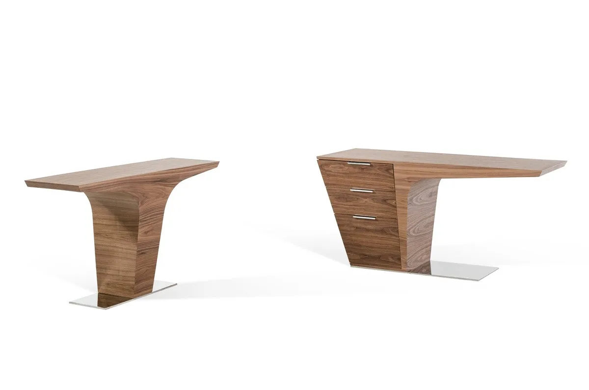 Modrest Bismarck Contemporary Walnut Console Table