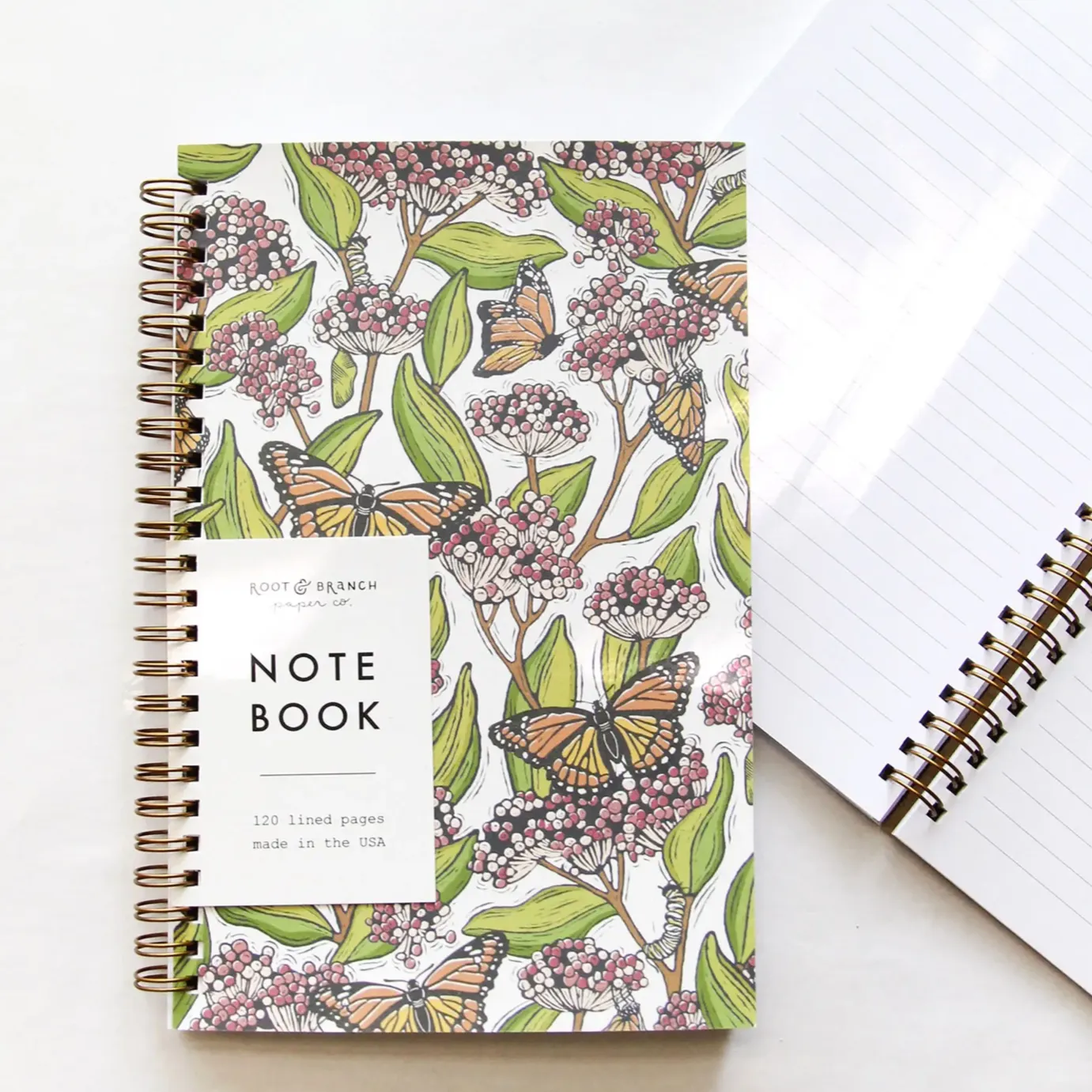 Monarch   Milkweed Spiral Notebook