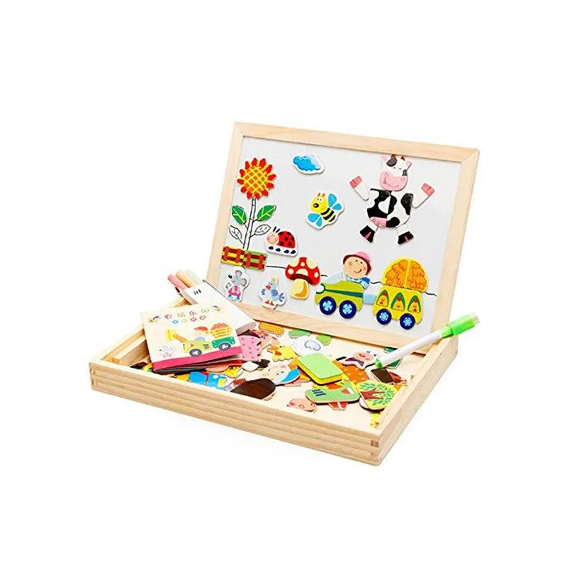 Multi-Functional Happy Farm Magnetic Puzzle Boards F41-70-3