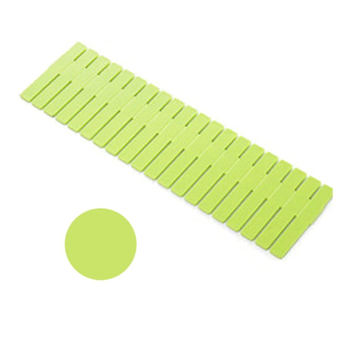 NewFerU Plastic Desk DIY Grid Drawer Dividers Adjustable Tidy Closet Shelf Storage Organizers for Purses,Ties,Tshirts,Pens,Bras,Sock,Underwear,Scarves,Makeup,Kitchen Cutlery Flatware (32pcs Green)
