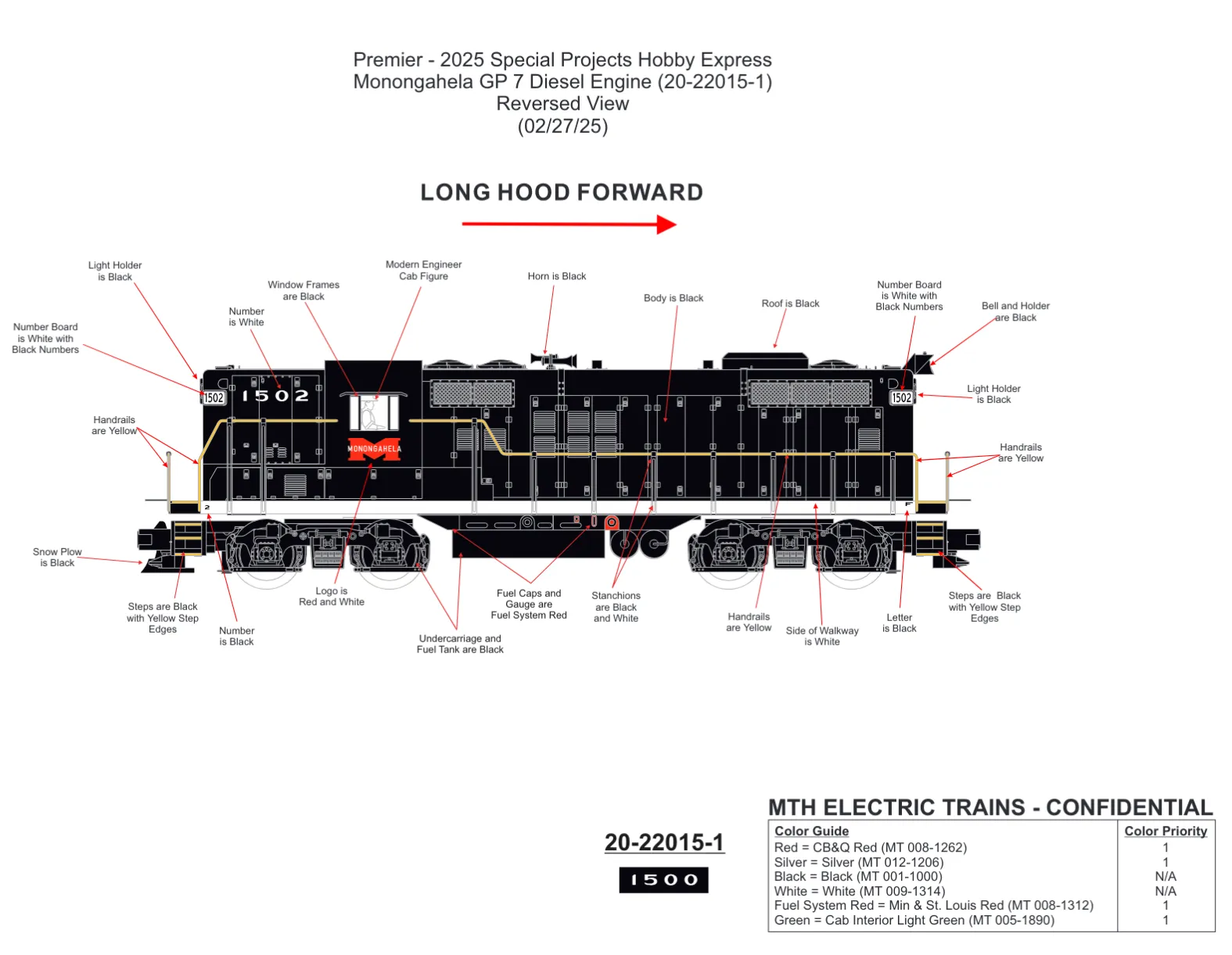 O GP7 Monogahela #1500 Hobby Express Exclusive PRE-ORDER