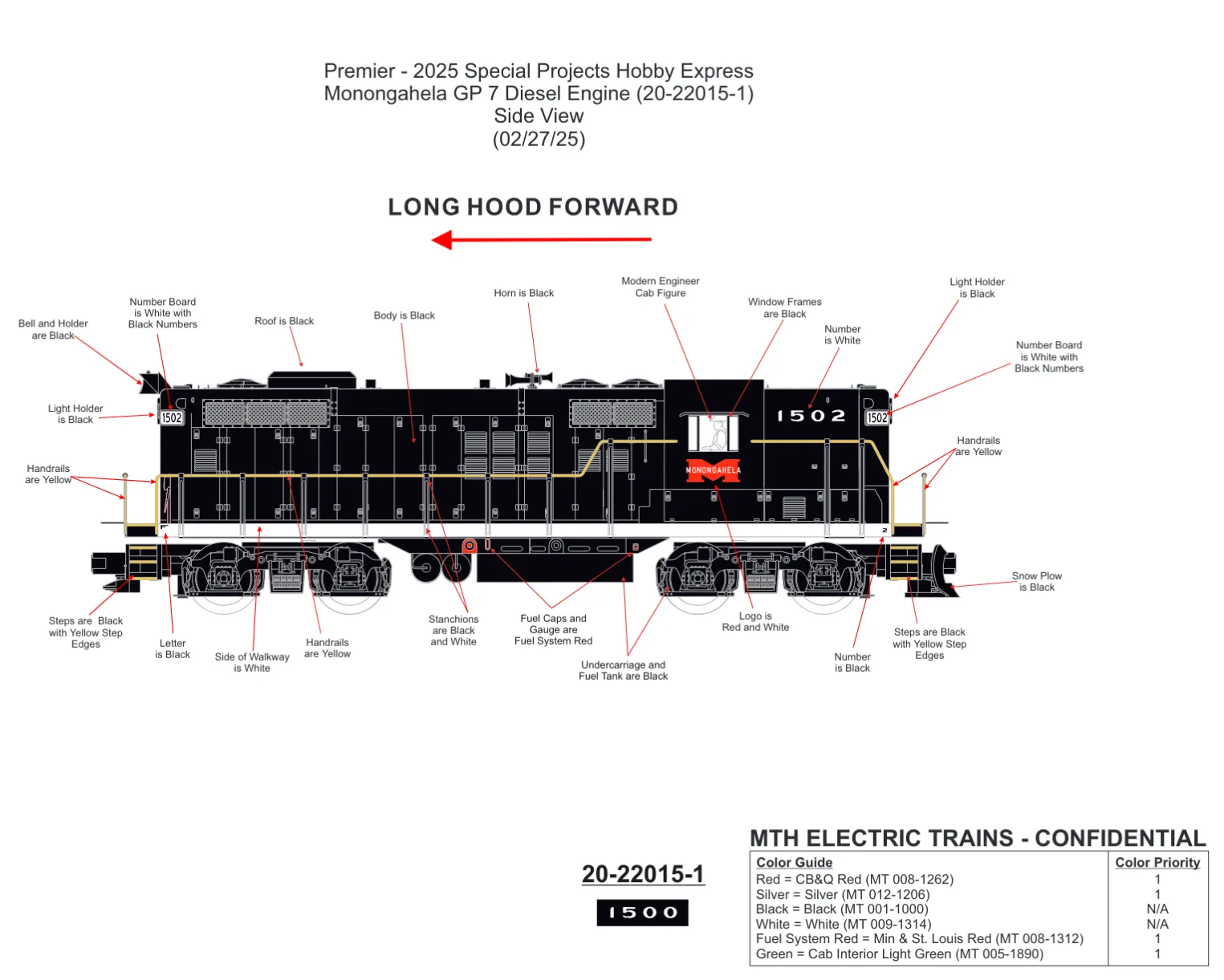 O GP7 Monogahela #1500 Hobby Express Exclusive PRE-ORDER