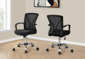 Office Chair - Black / Chrome Base On Castors