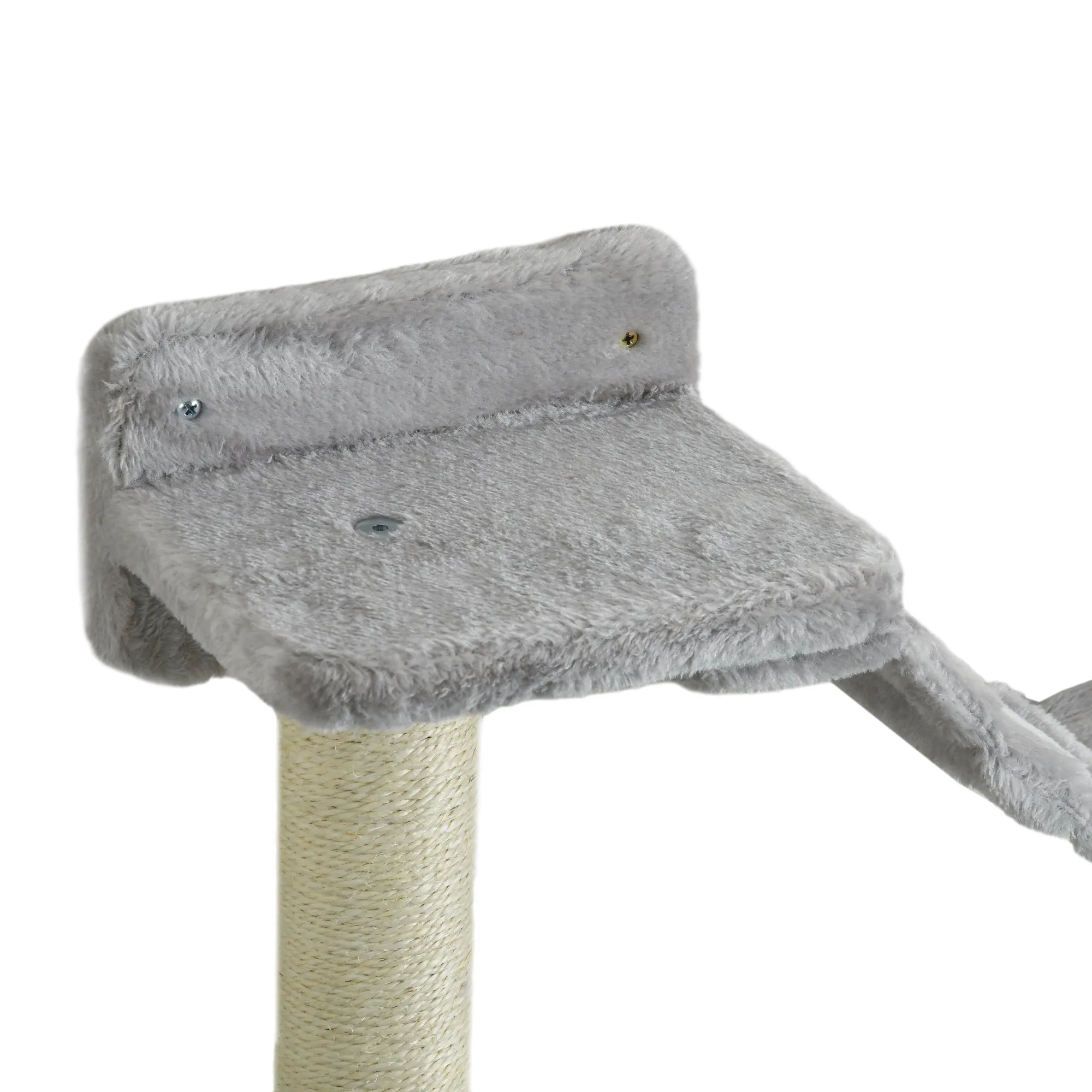 PawHut Cat Wall Furniture with Hammock, Perches, Ladder, Scratching Post, Grey