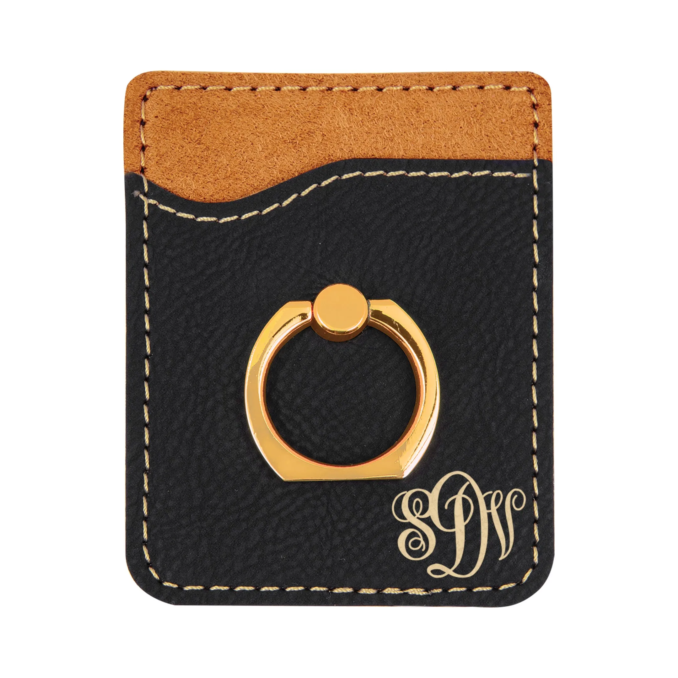 Personalized Cursive Initials Phone Wallet, Custom Engraved Phone Wallet, Cell Phone Wallet with Stand, Credit Card Holder, Phone Pocket, Card Caddy, iPhone Wallet Case, Card Holder, Cell Phone Caddy