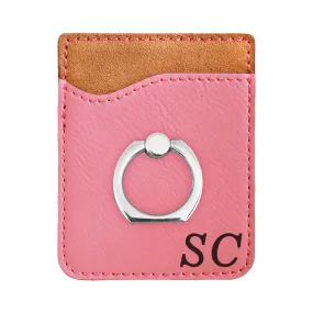 Personalized Initials Phone Wallet, Custom Engraved Phone Wallet, Cell Phone Wallet with Stand, Credit Card Holder, Phone Pocket, Card Caddy, iPhone Wallet Case, Card Holder, Cell Phone Caddy