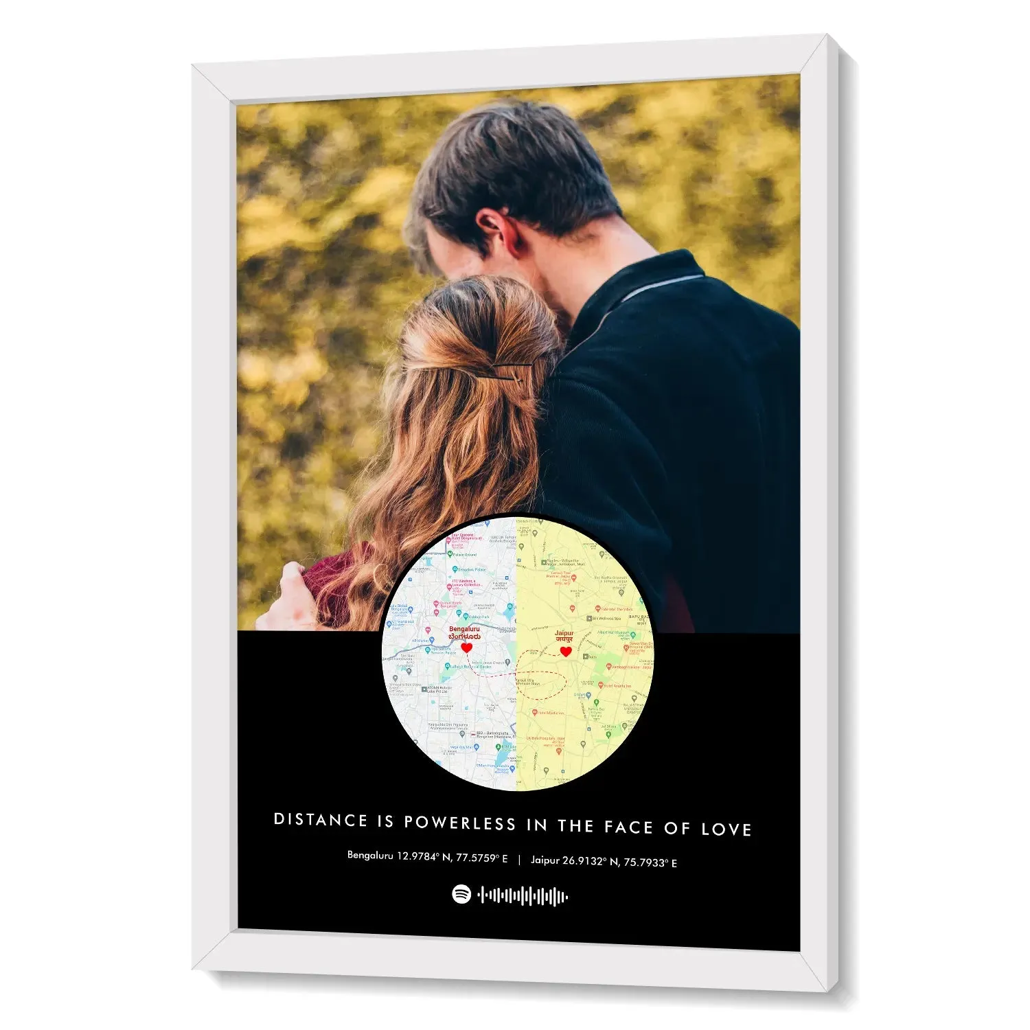 Personalized Long Distance Map Picture Frame