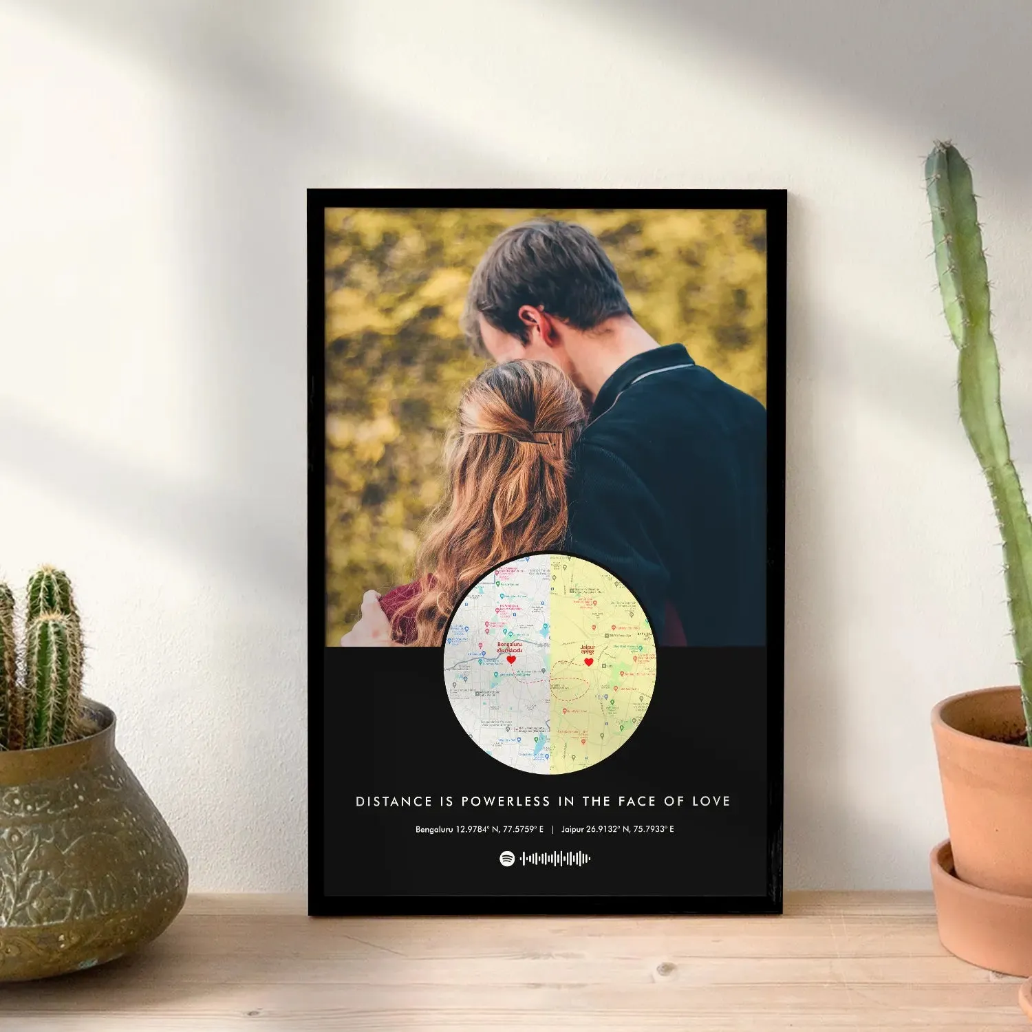 Personalized Long Distance Map Picture Frame