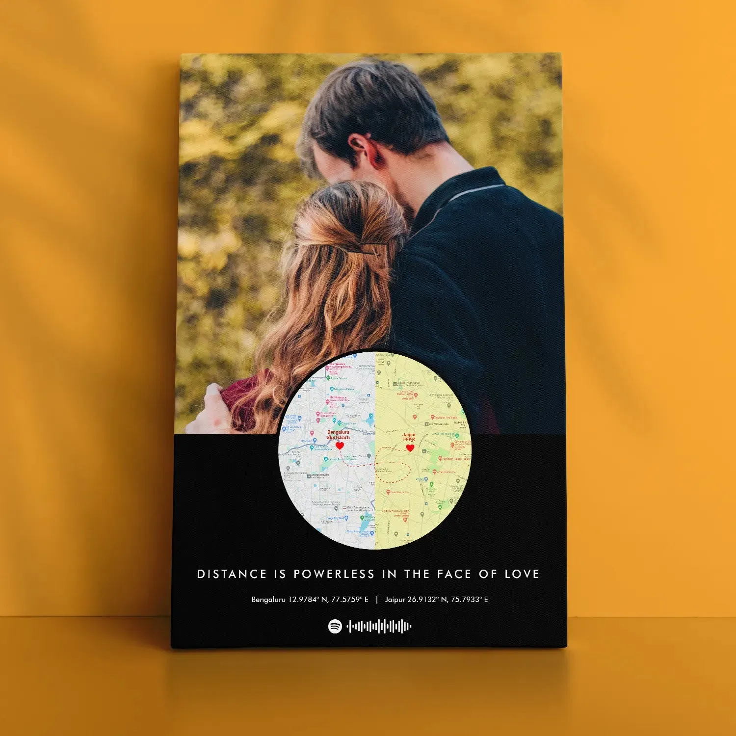 Personalized Long Distance Map Picture Frame