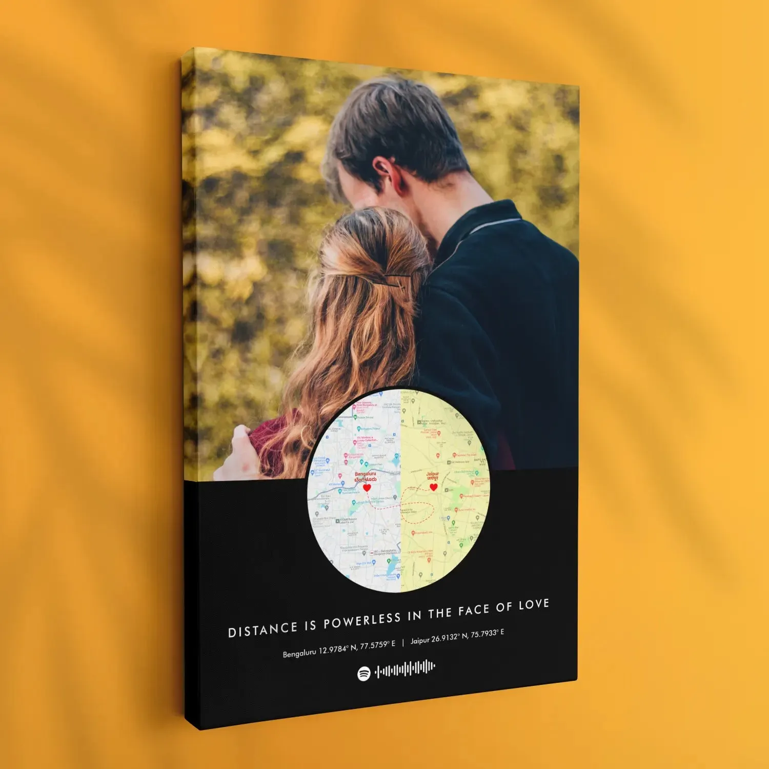 Personalized Long Distance Map Picture Frame