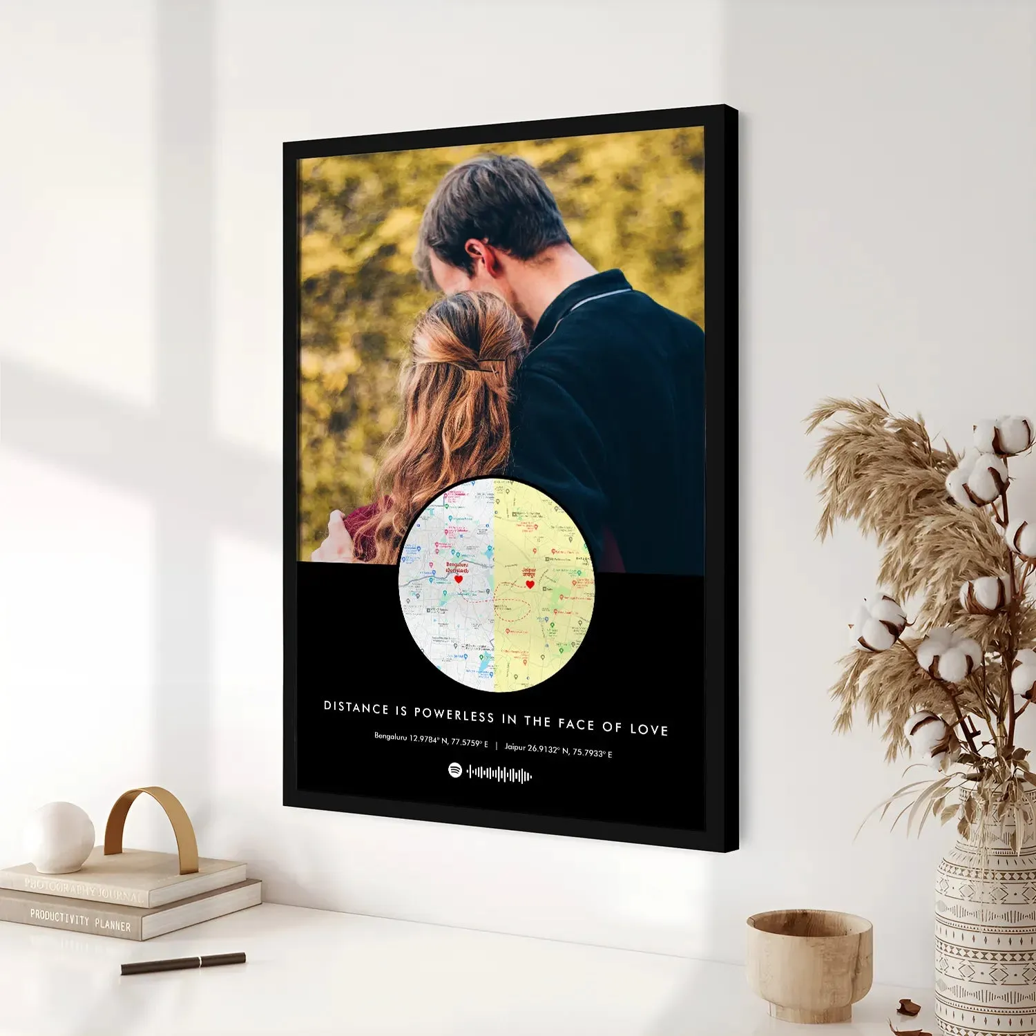 Personalized Long Distance Map Picture Frame