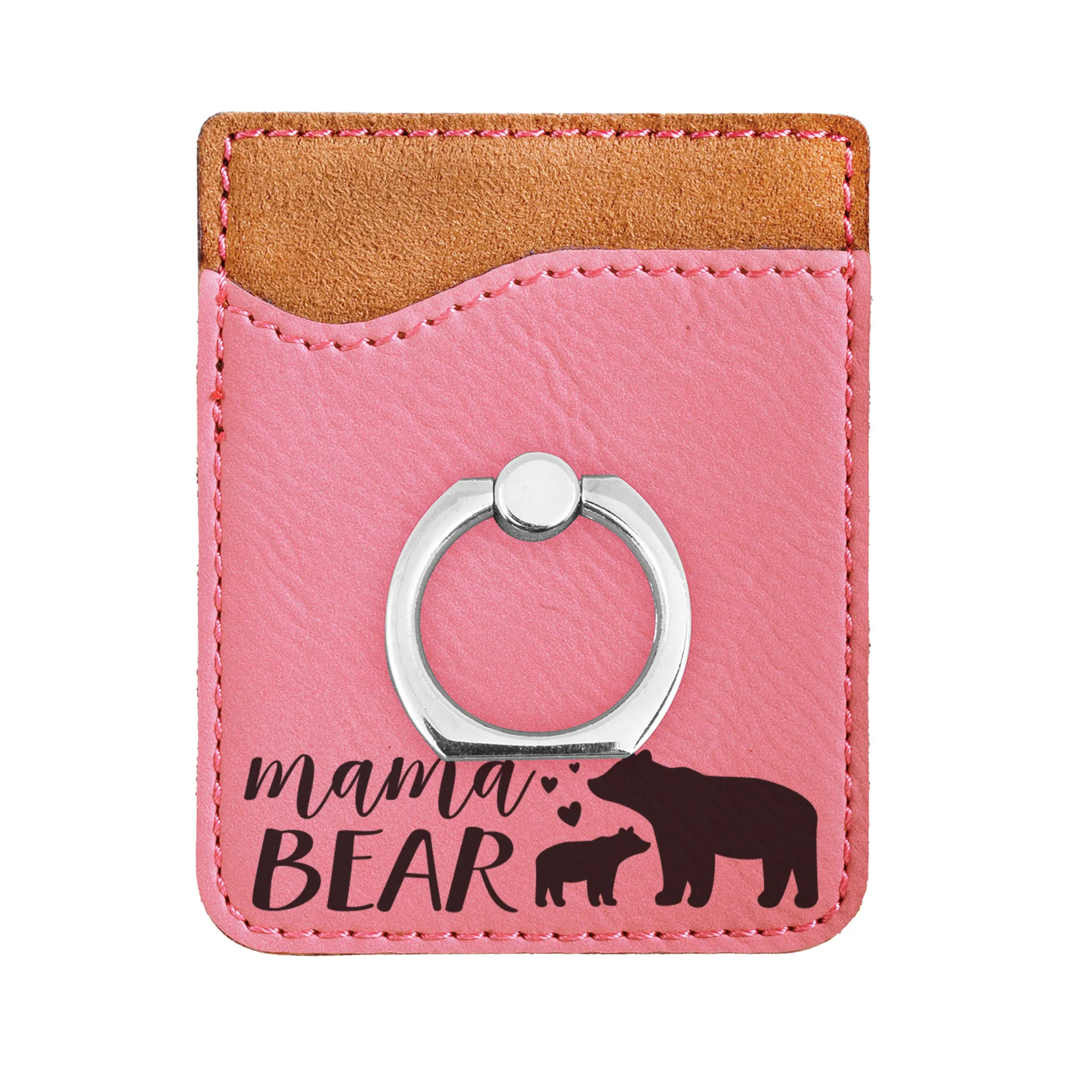 Personalized Mama Bear Phone Wallet, Custom Engraved Phone Wallet, Cell Phone Wallet with Stand, Credit Card Holder, Phone Pocket, Card Caddy, iPhone Wallet Case, Card Holder, Cell Phone Caddy