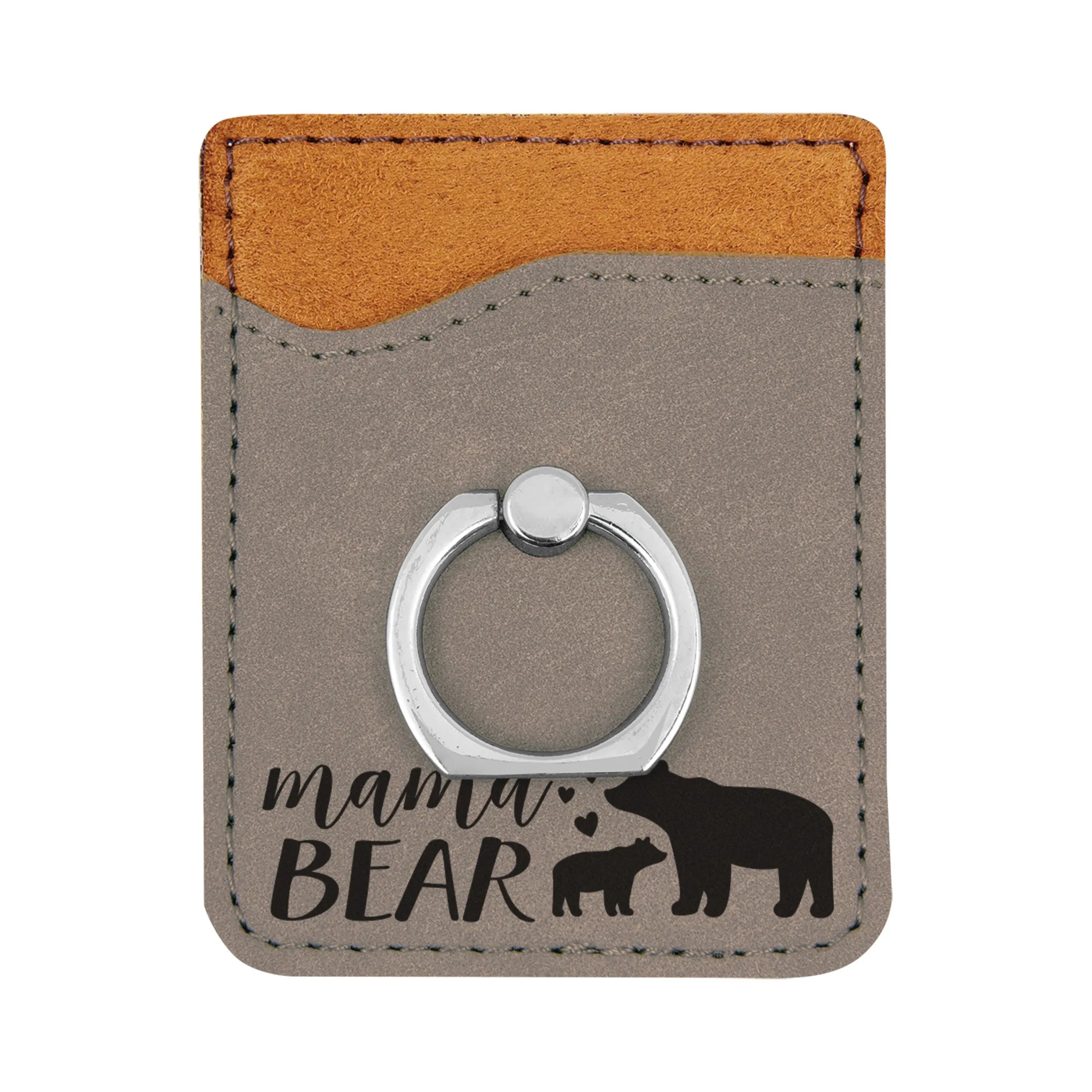 Personalized Mama Bear Phone Wallet, Custom Engraved Phone Wallet, Cell Phone Wallet with Stand, Credit Card Holder, Phone Pocket, Card Caddy, iPhone Wallet Case, Card Holder, Cell Phone Caddy