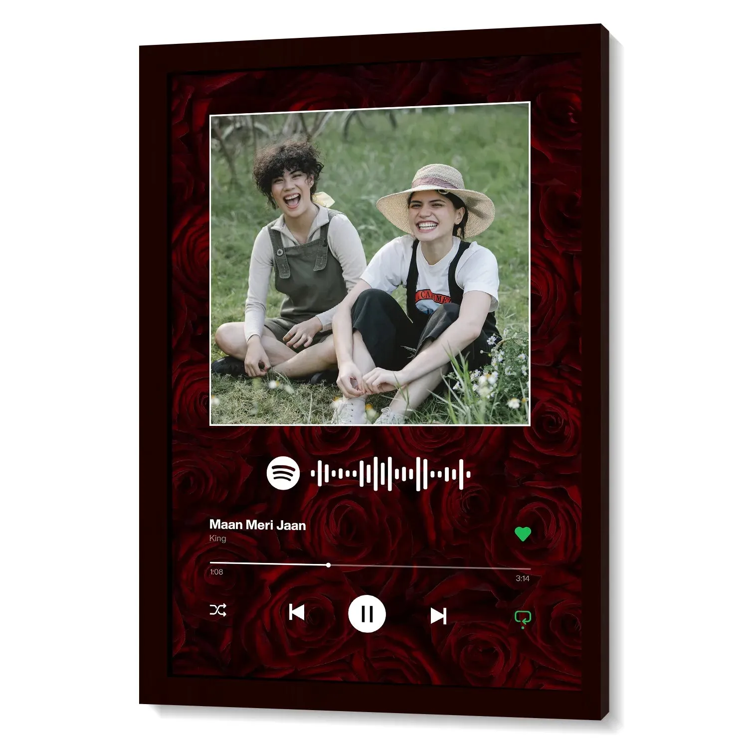 Personalized Music Plaque - Roses In Backdrop