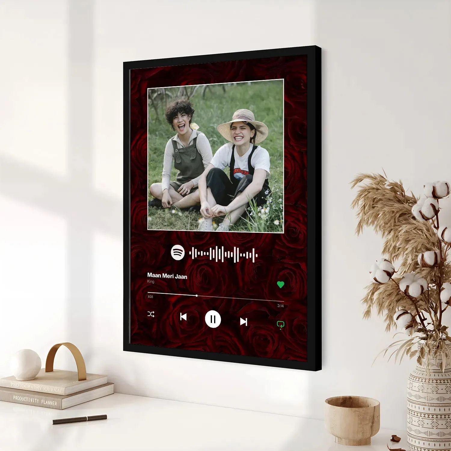 Personalized Music Plaque - Roses In Backdrop