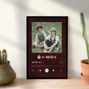 Personalized Music Plaque - Roses In Backdrop