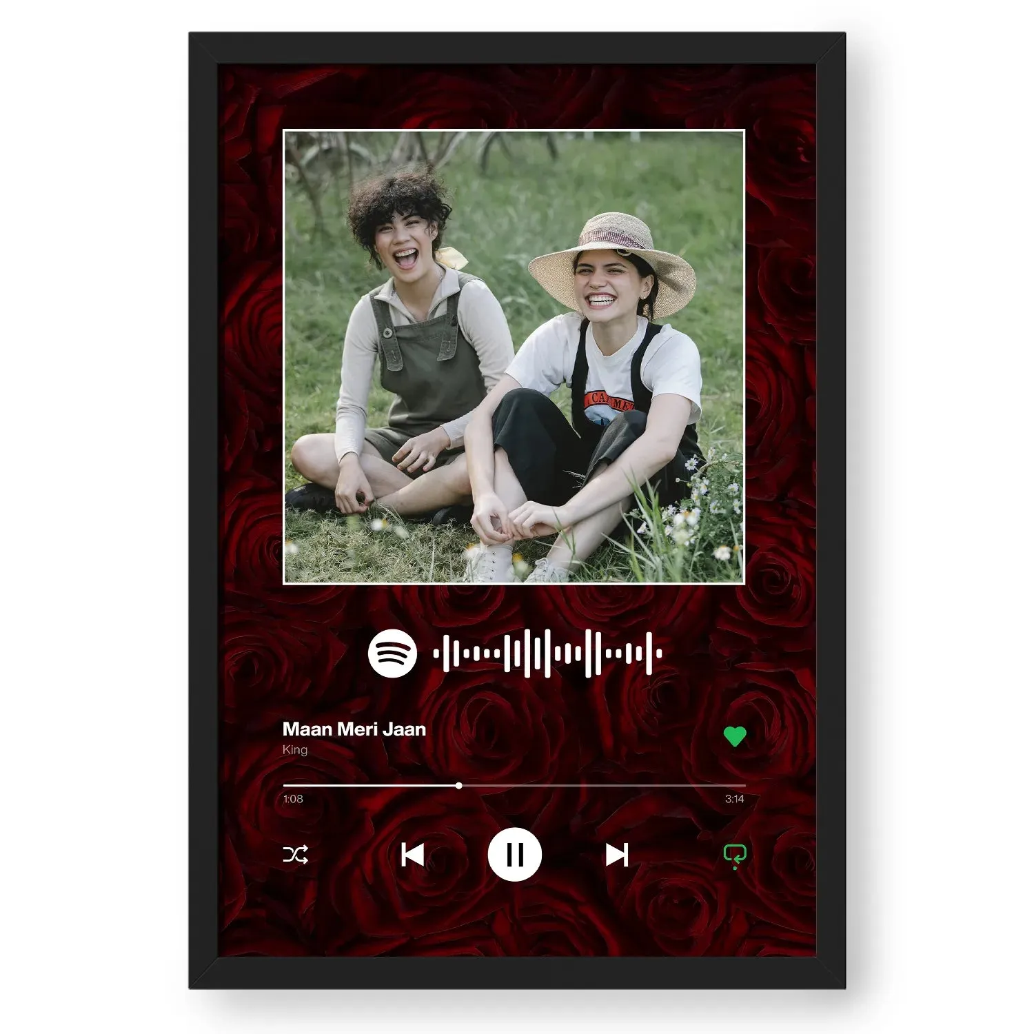 Personalized Music Plaque - Roses In Backdrop