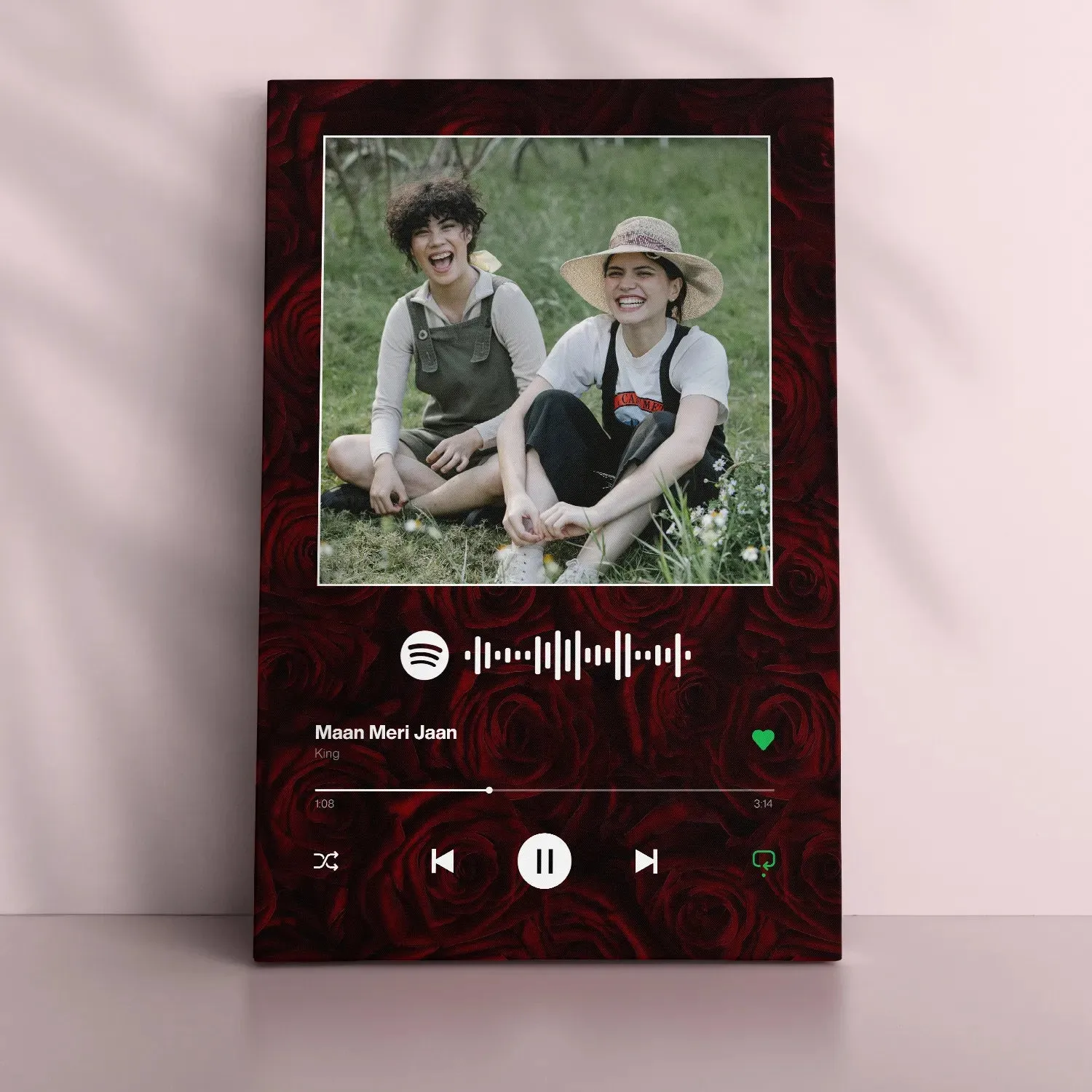 Personalized Music Plaque - Roses In Backdrop