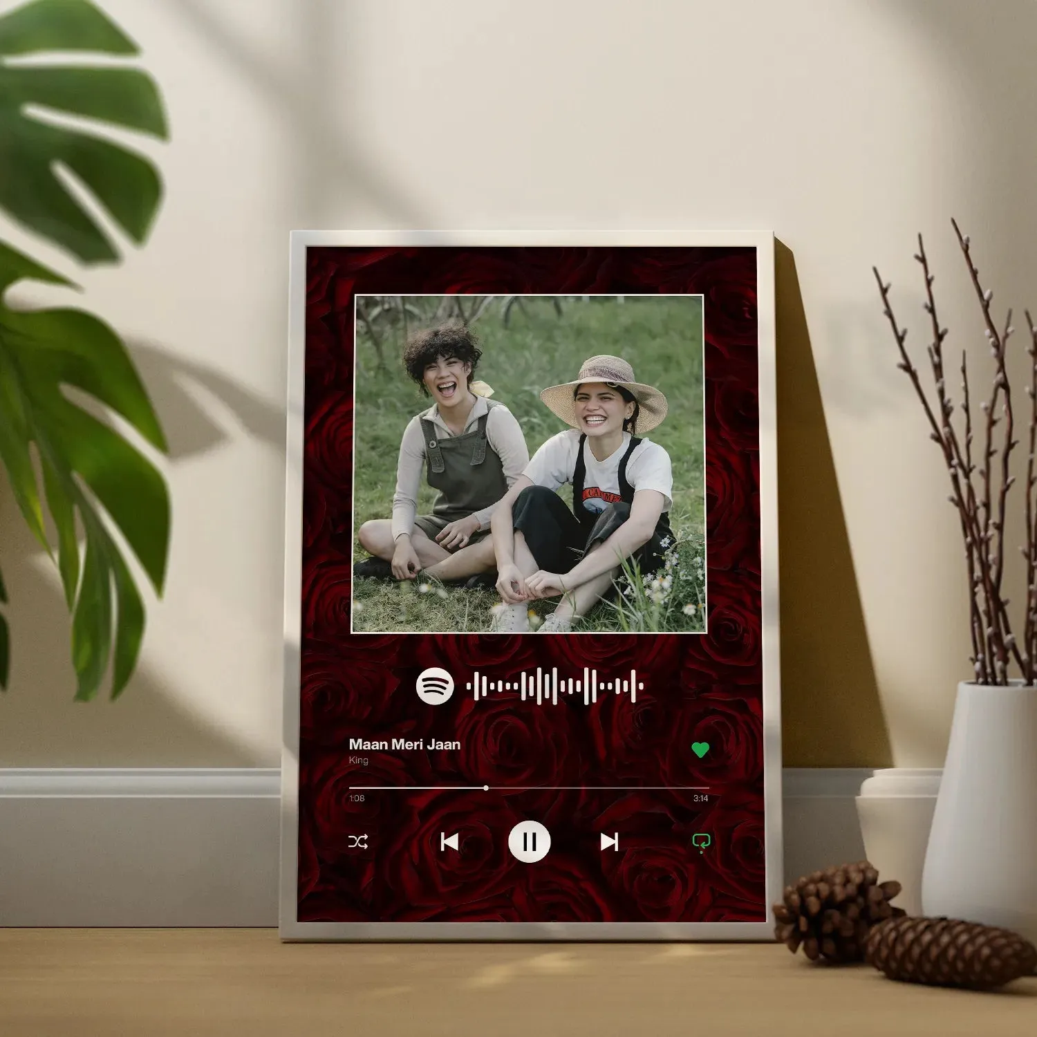 Personalized Music Plaque - Roses In Backdrop