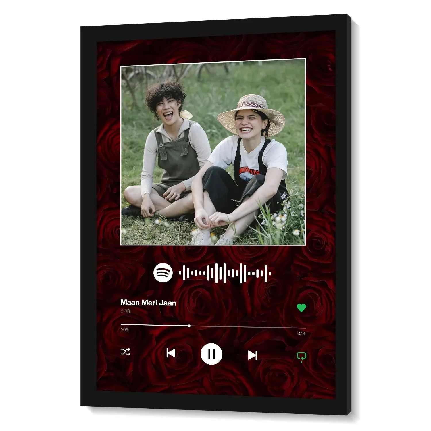 Personalized Music Plaque - Roses In Backdrop