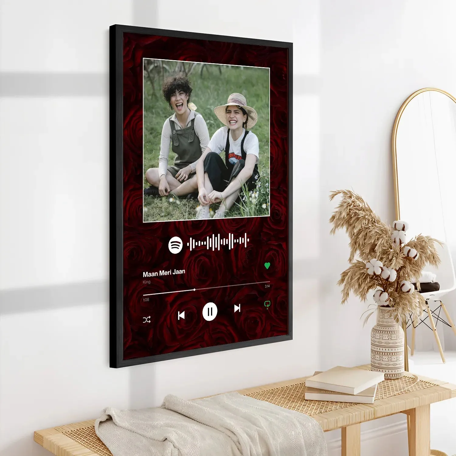 Personalized Music Plaque - Roses In Backdrop