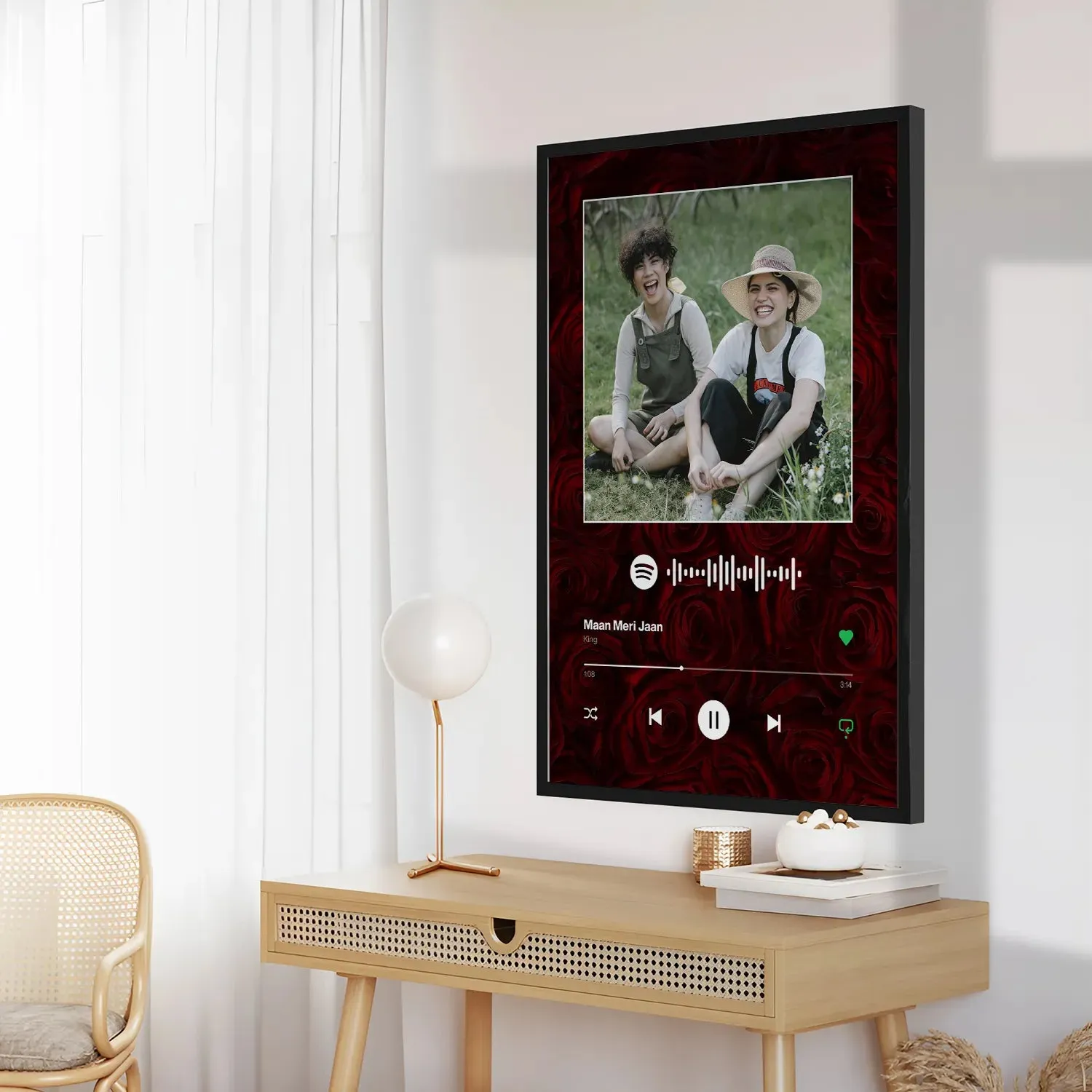 Personalized Music Plaque - Roses In Backdrop