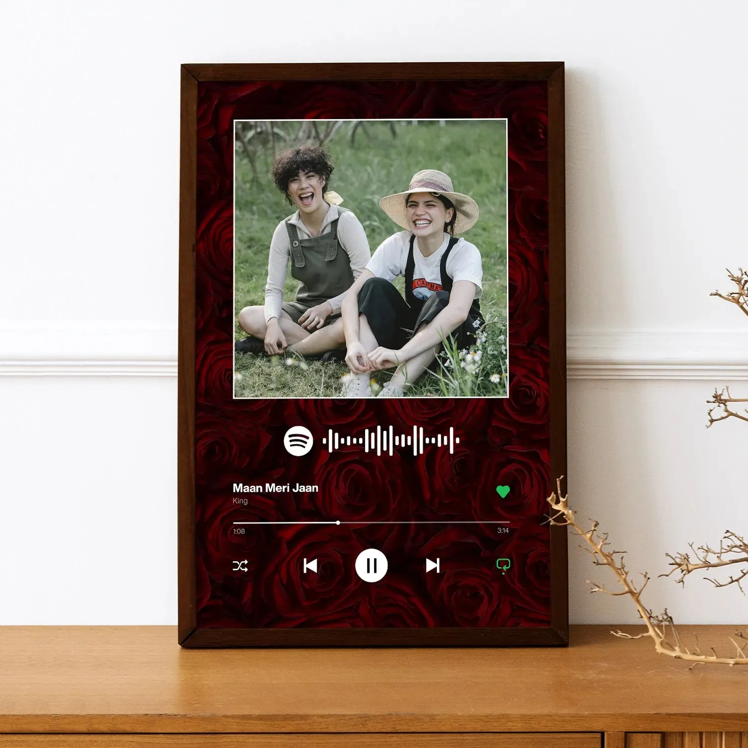Personalized Music Plaque - Roses In Backdrop